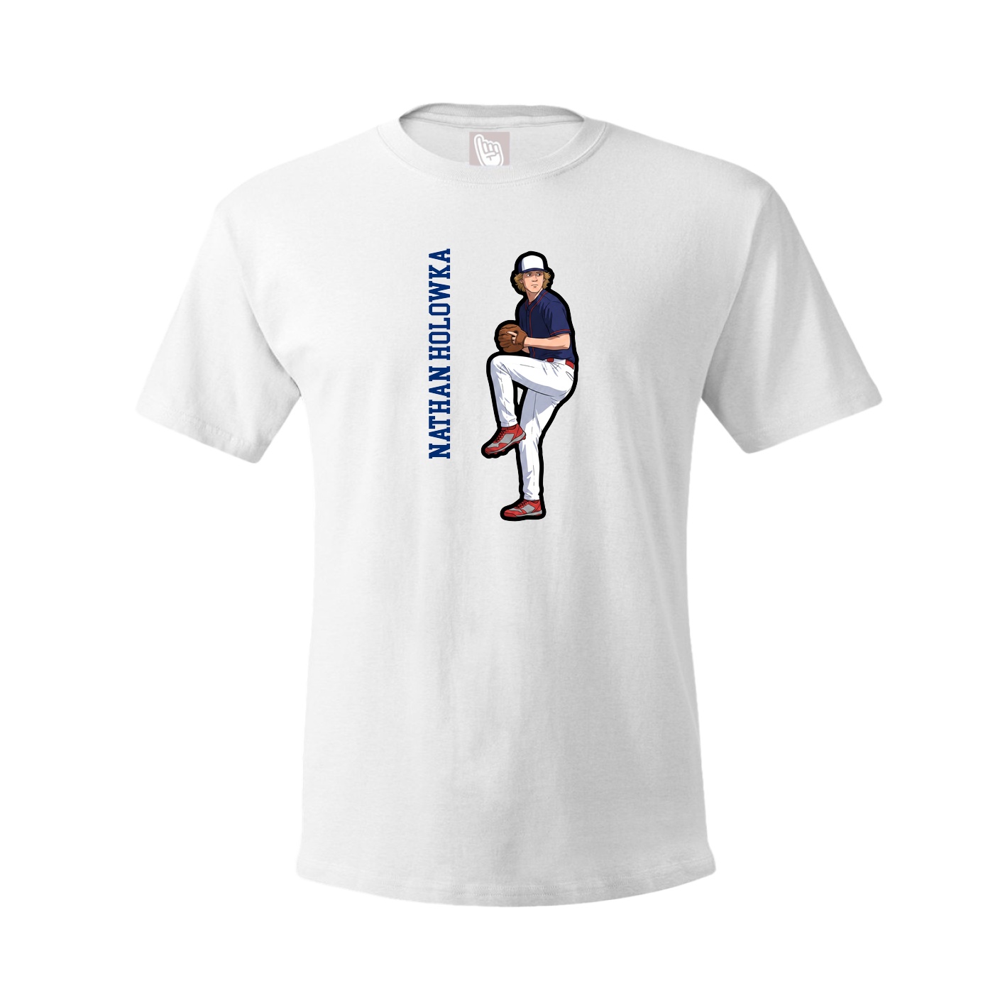 Tee — Name Vertical in White