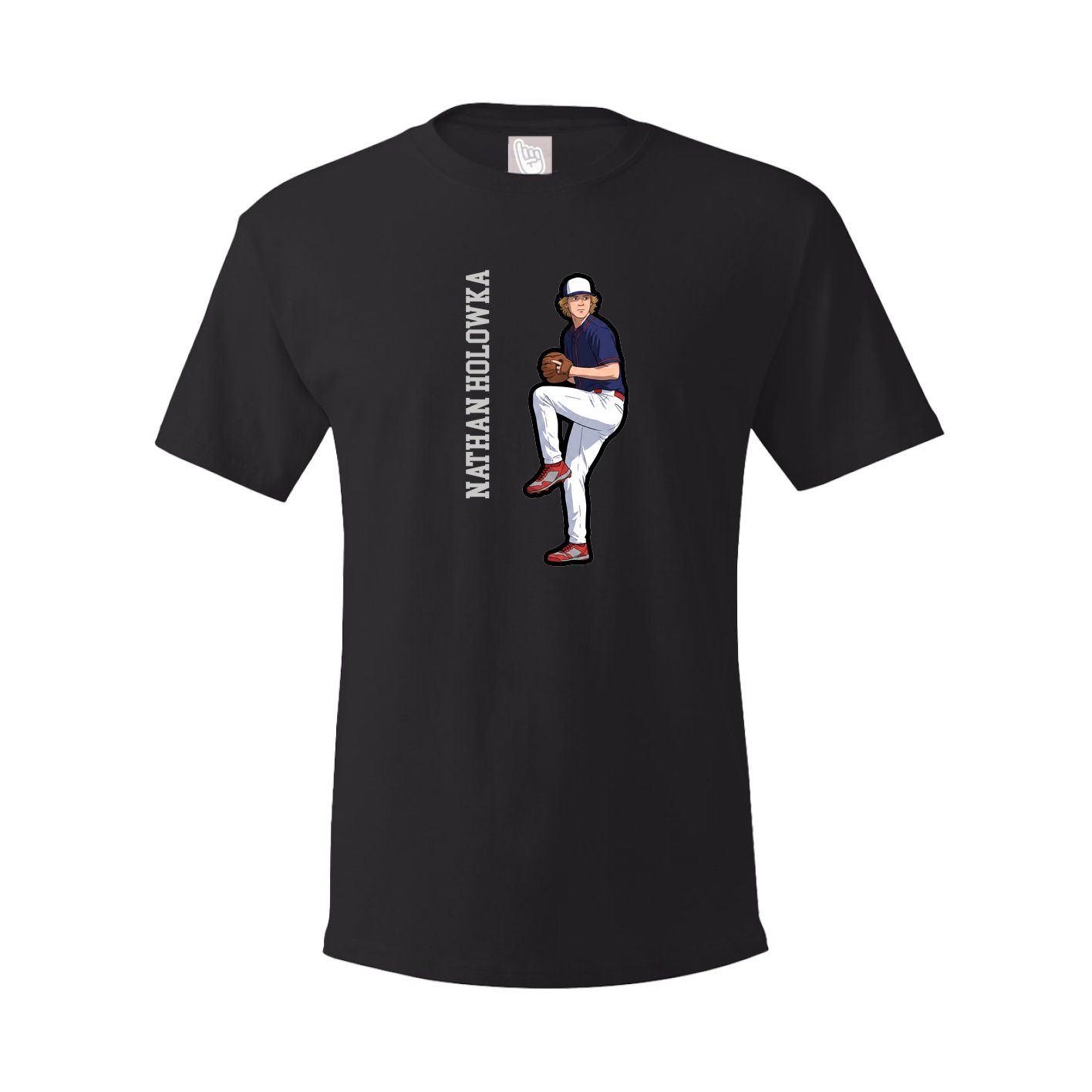 Youth Tee — Name Vertical in Black