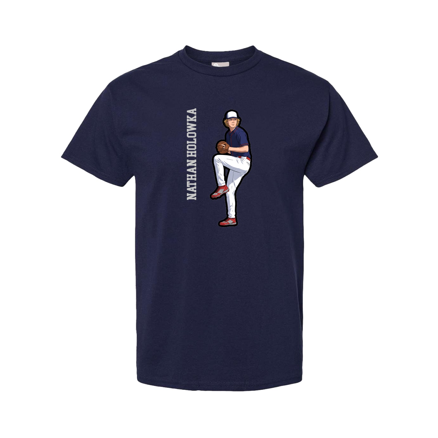 Youth Tee — Name Vertical in Navy