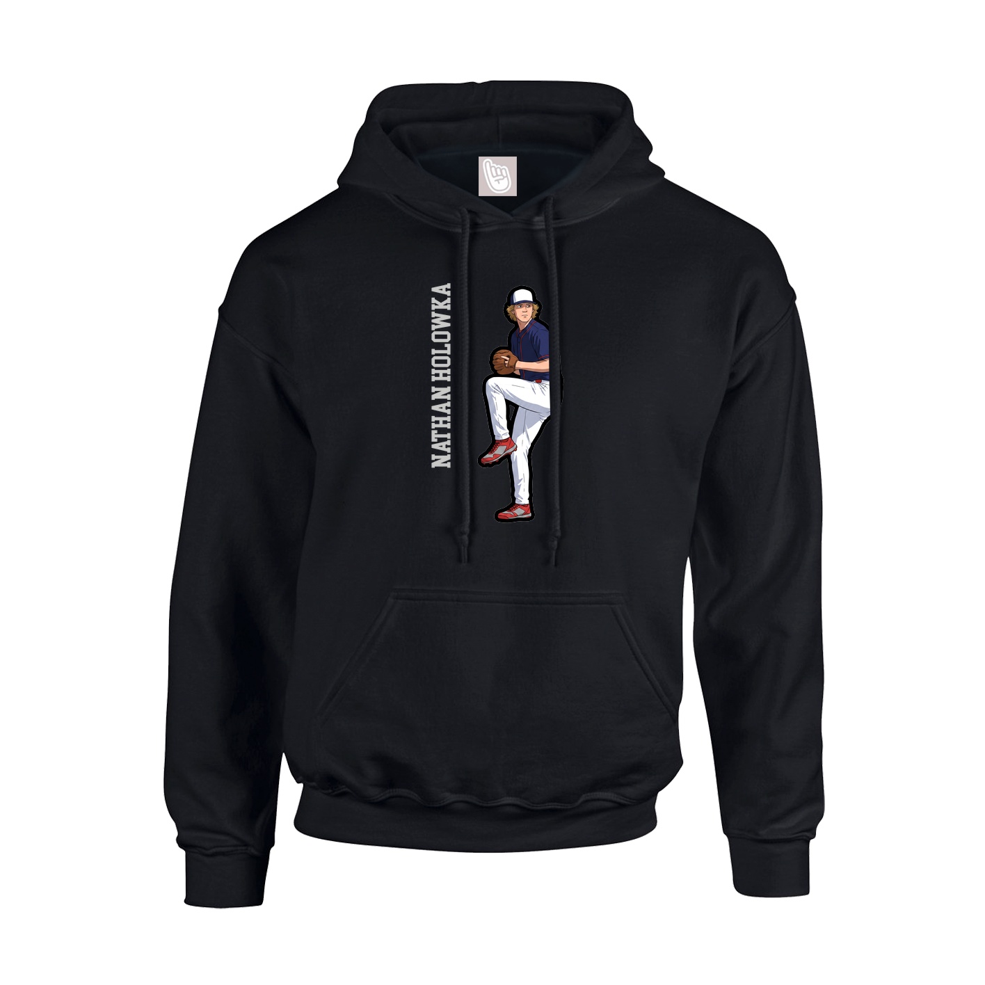 Hoodie — Name Vertical in Black