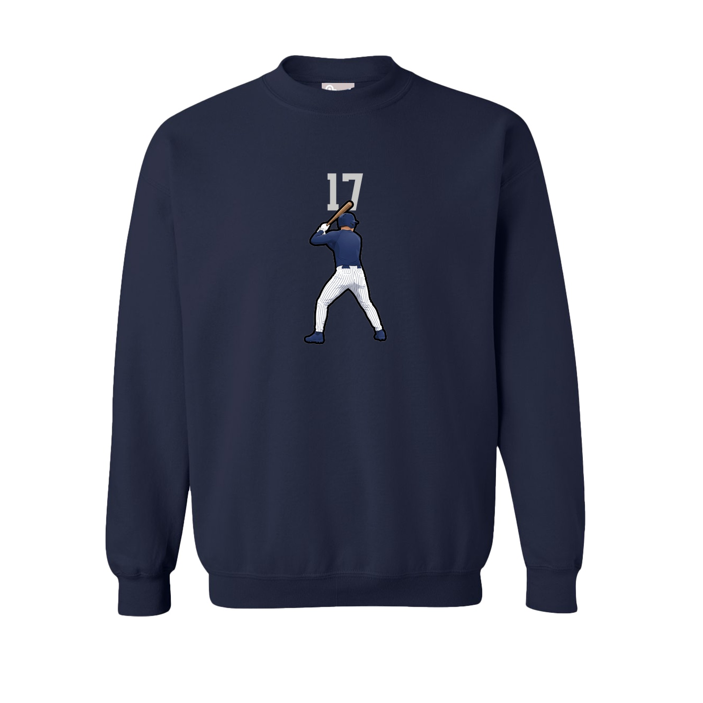 Fleece Crew — Number Top in Navy