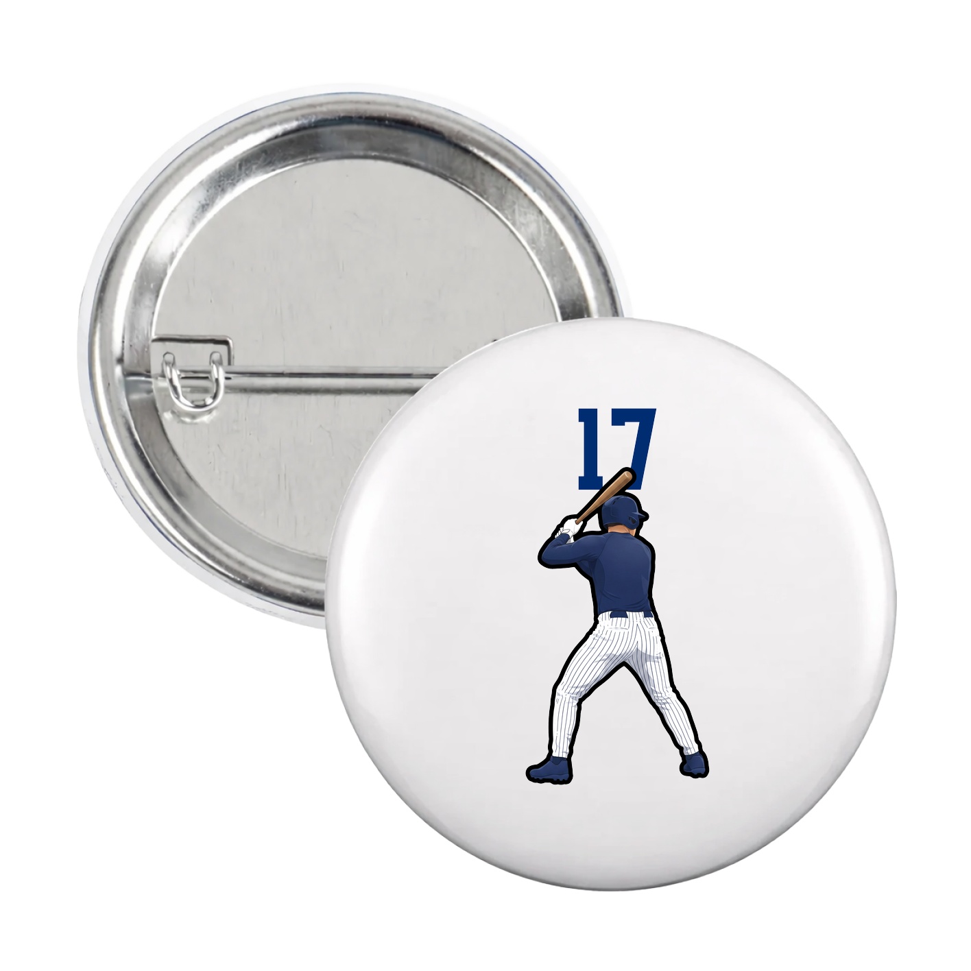 Game Day Button — Number Top in White