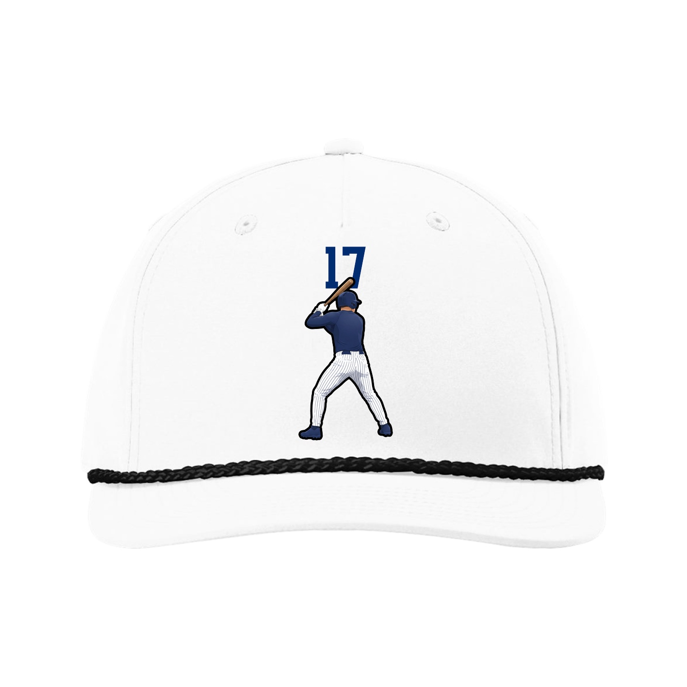 Five-Panel Classic Rope Cap — Number Top in White