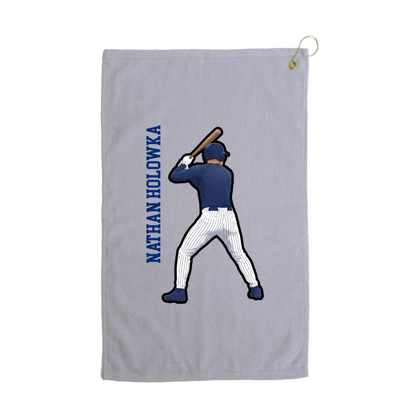 Golf Towel — Name Vertical in Grey