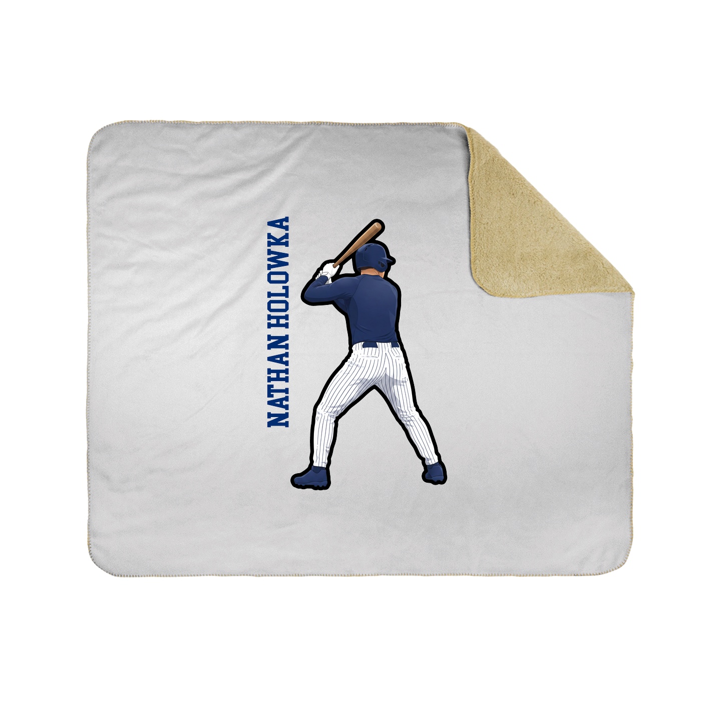 Throw Blanket — Name Vertical in White