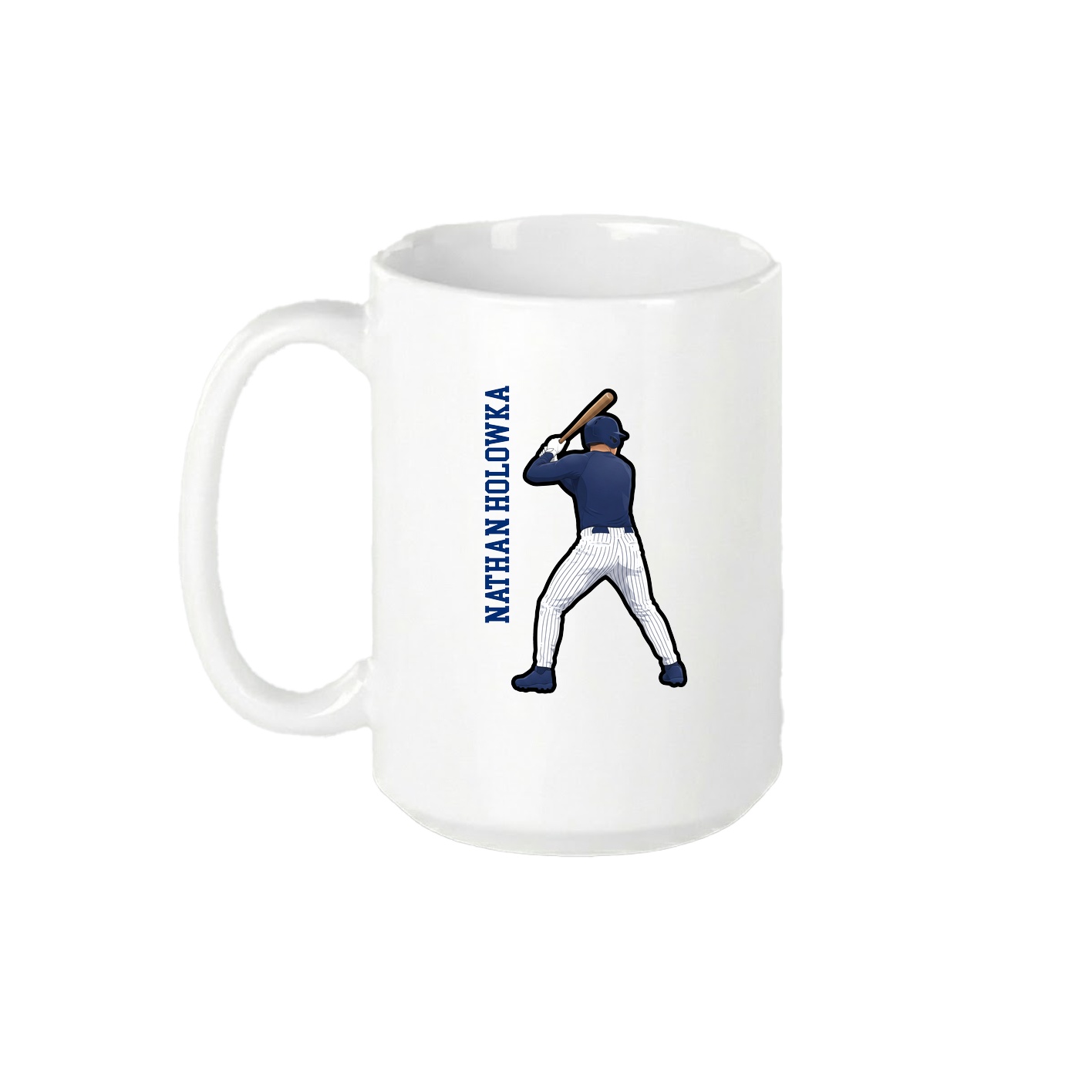 15oz Coffee Mug — Name Vertical in White