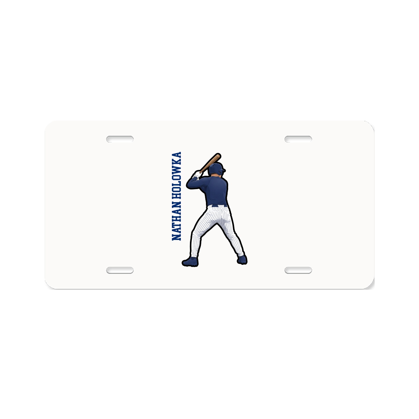 License Plate — Name Vertical in Classic