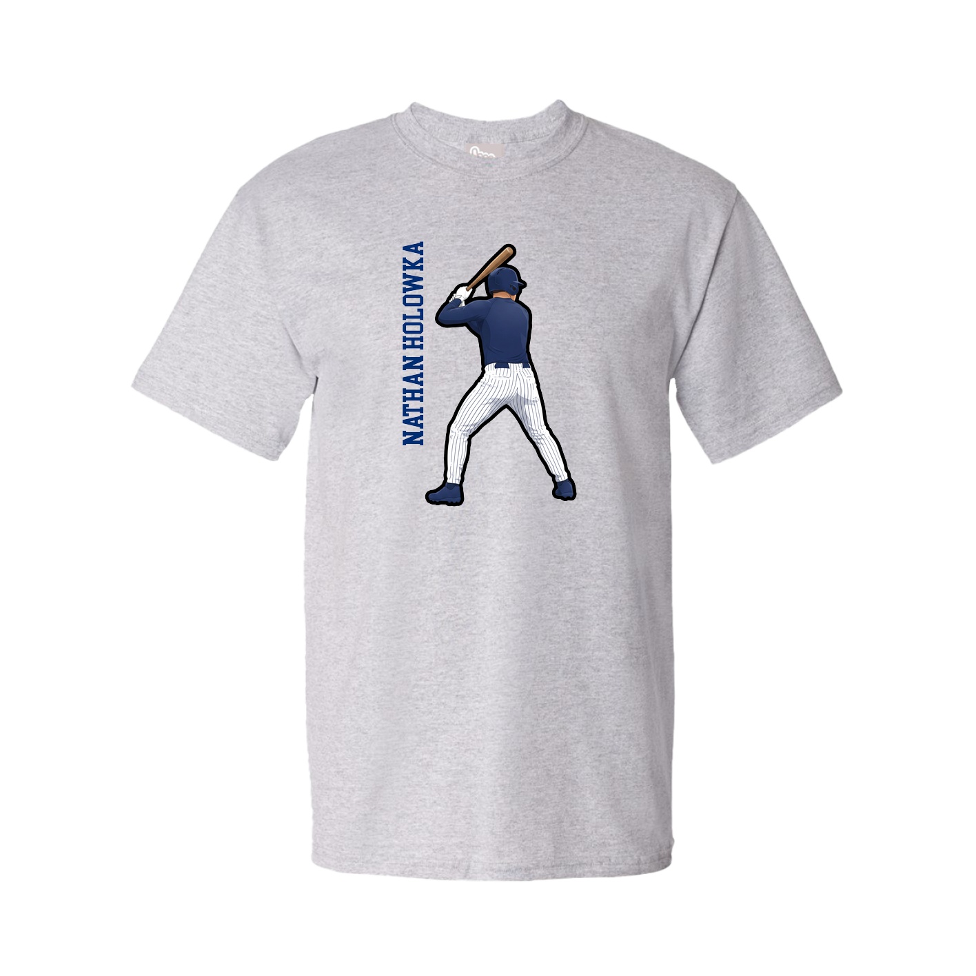 Tee — Name Vertical in Grey