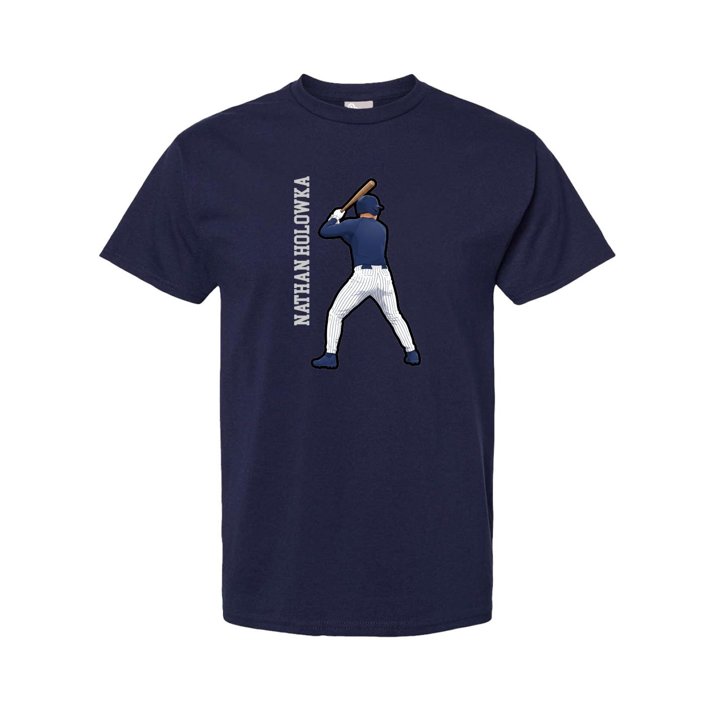 Tee — Name Vertical in Navy
