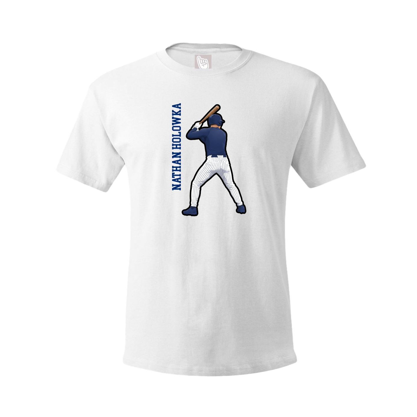 Youth Tee — Name Vertical in White