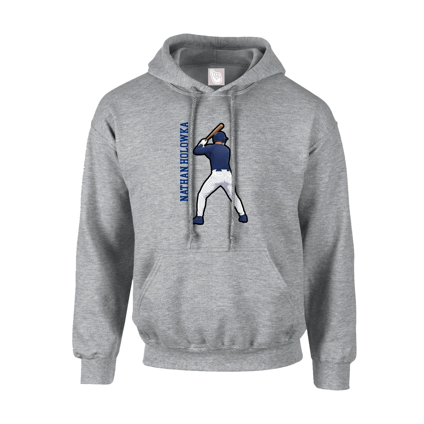 Youth Hoodie — Name Vertical in Grey