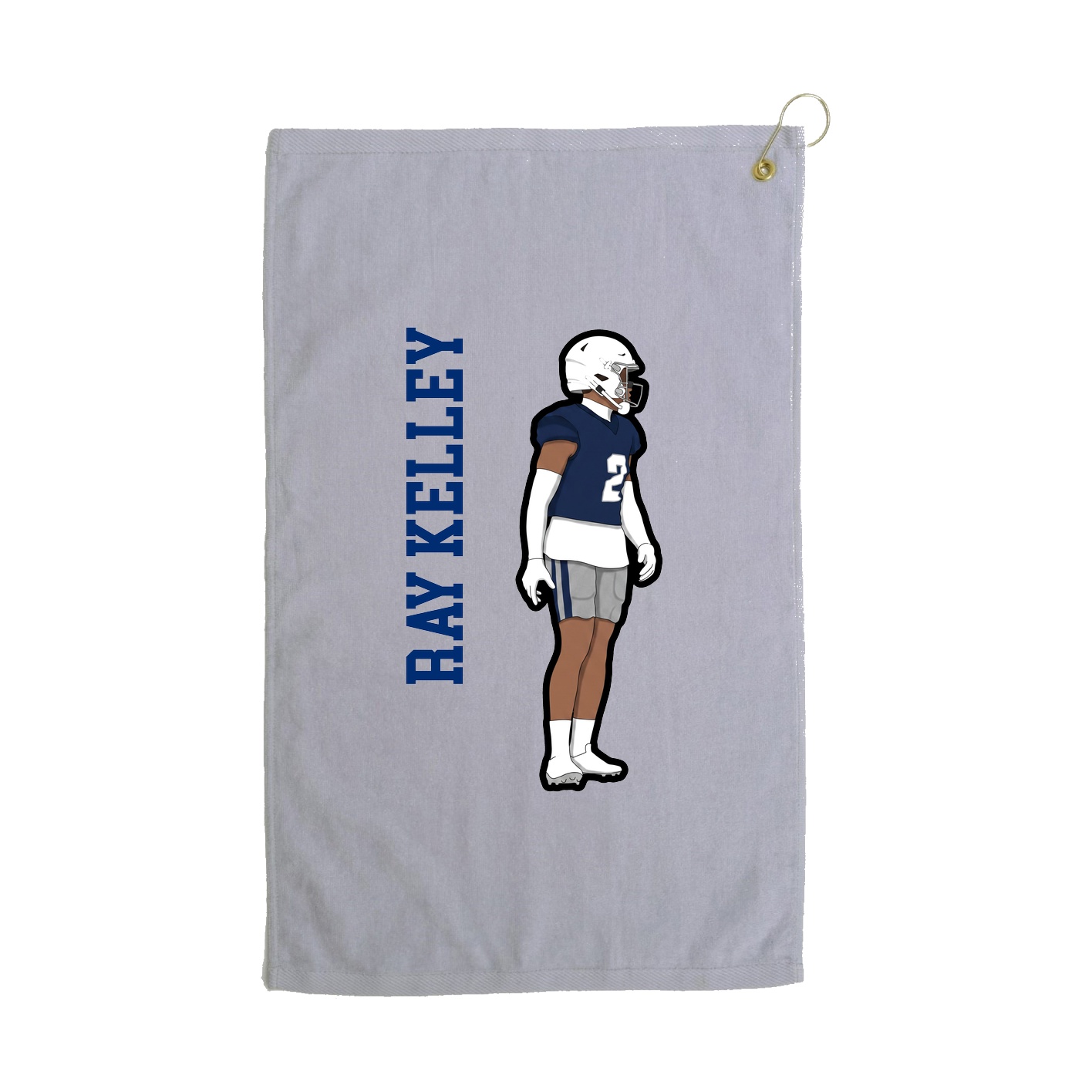 Golf Towel — Name Vertical in Grey