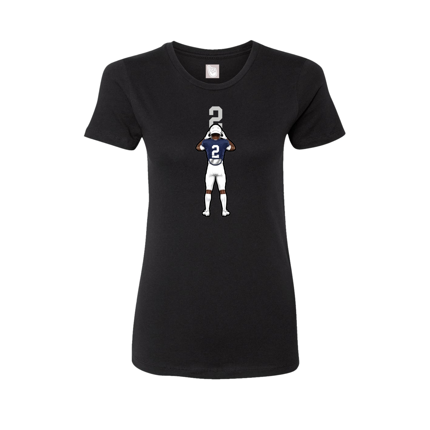 Fitted Women's Tee — Number Top in Black