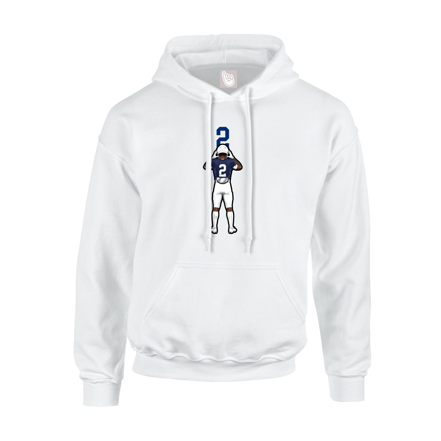 Youth Hoodie — Number Top in White