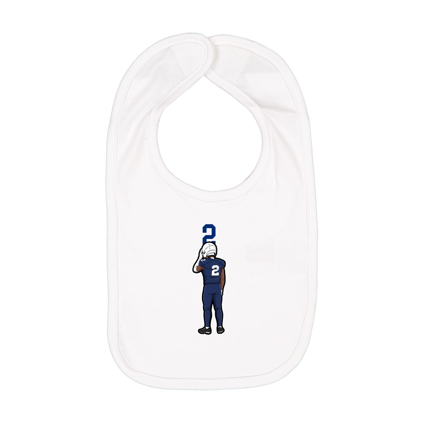 Infant Bib — Number Top in White