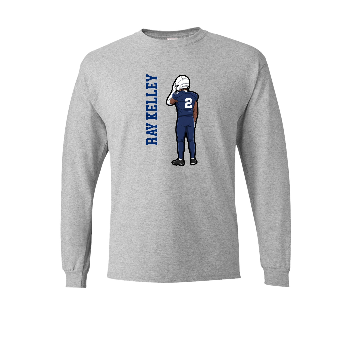 Long Sleeve Tee — Name Vertical in Grey