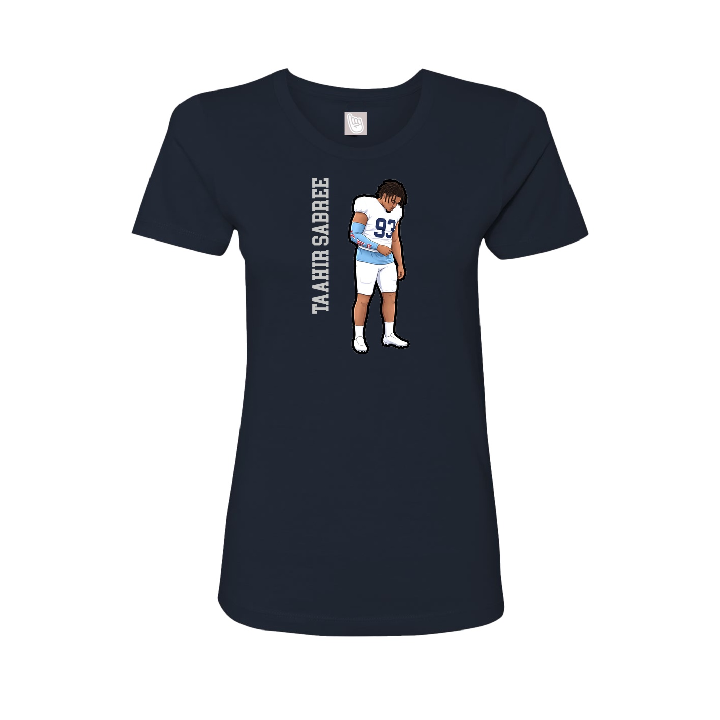 Womens Tee — Name Vertical in Navy