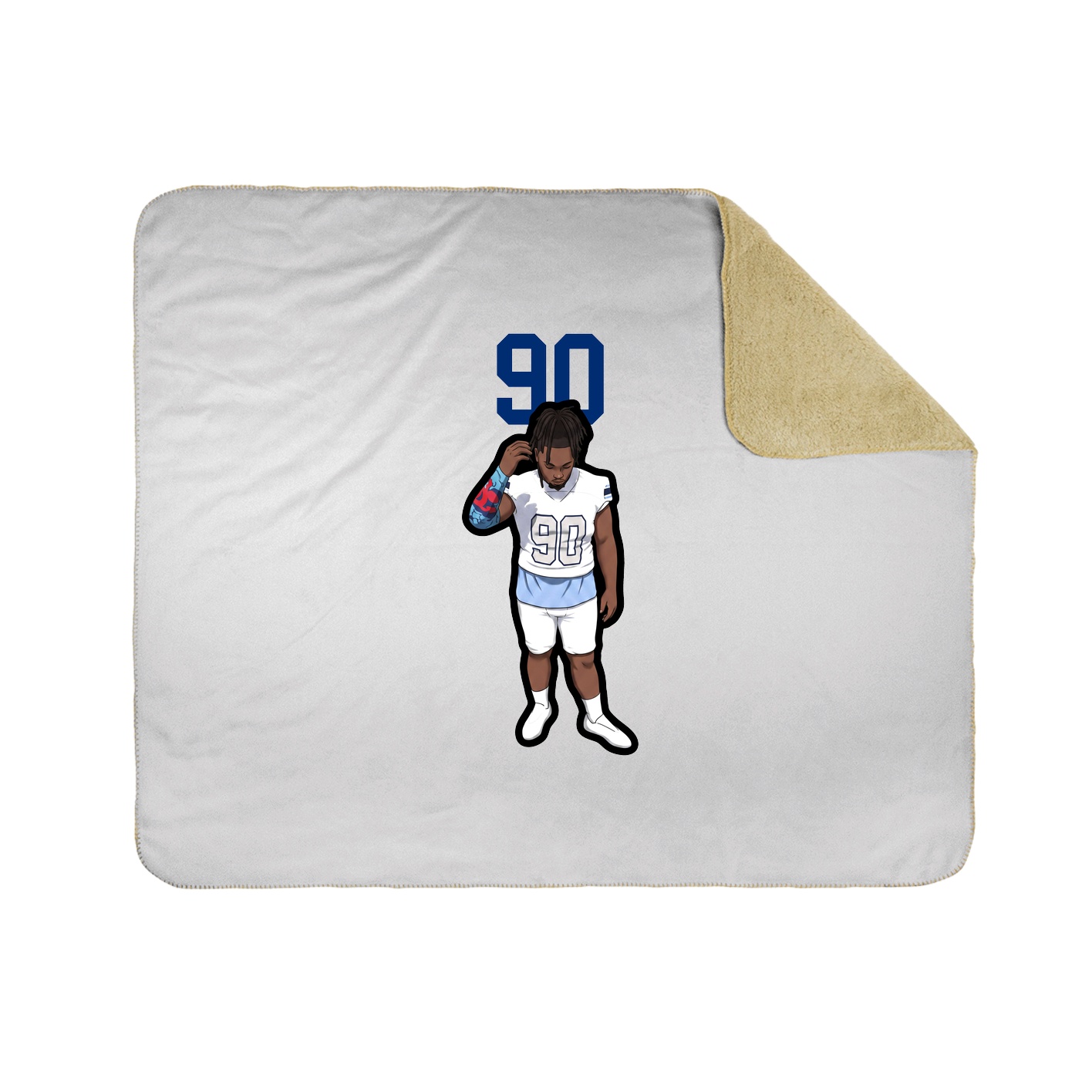 Throw Blanket — Number Top in White
