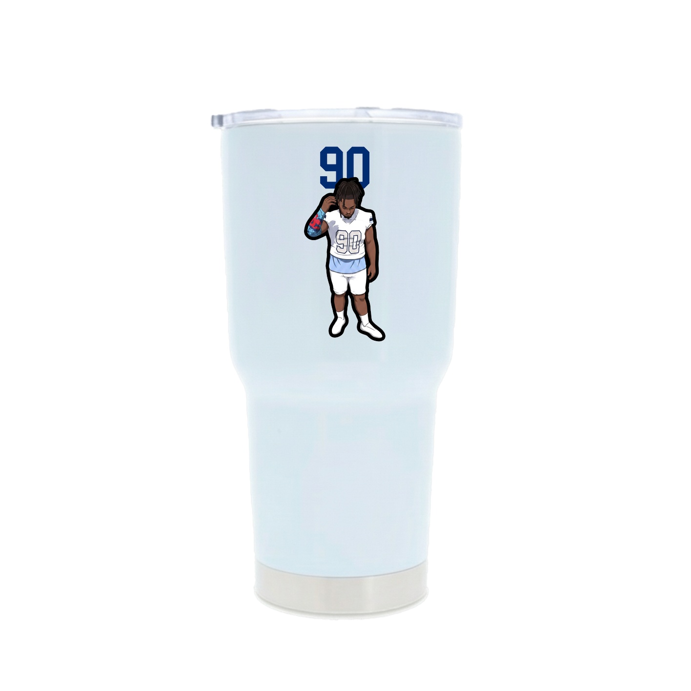 30oz Stainless Steel Tumbler — Number Top in White