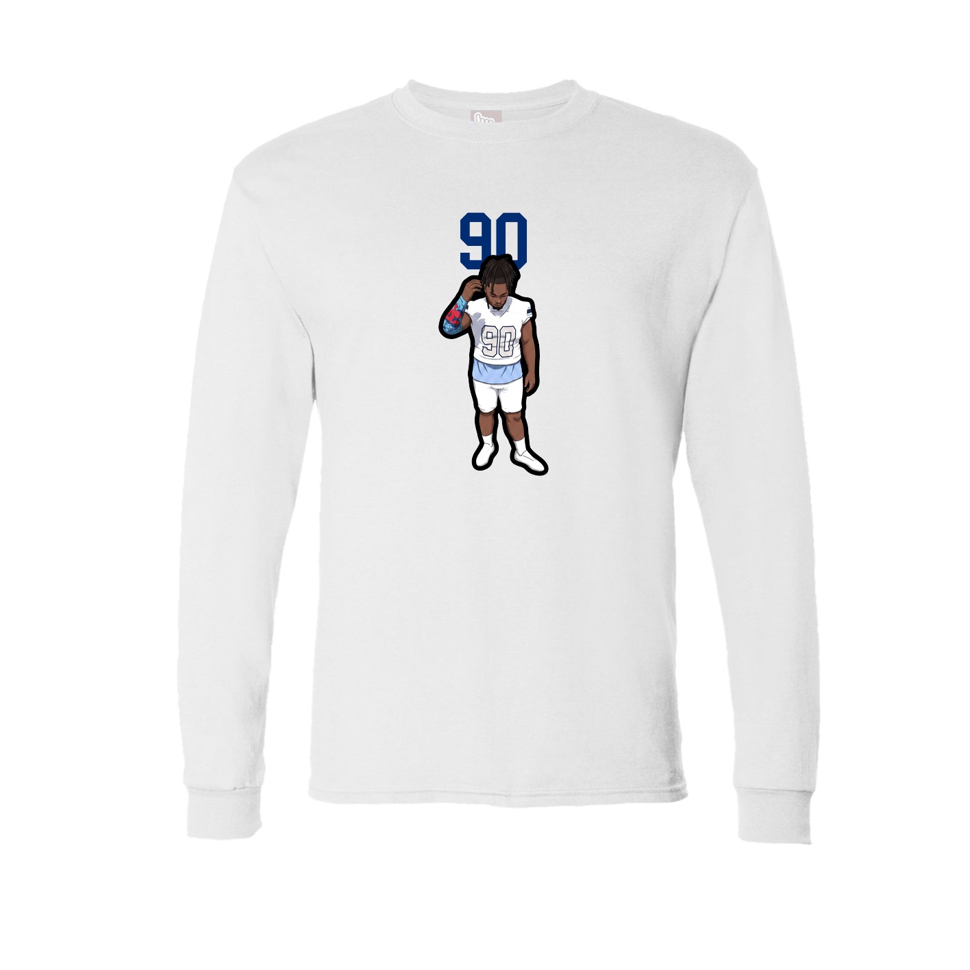 Long Sleeve Tee — Number Top in White