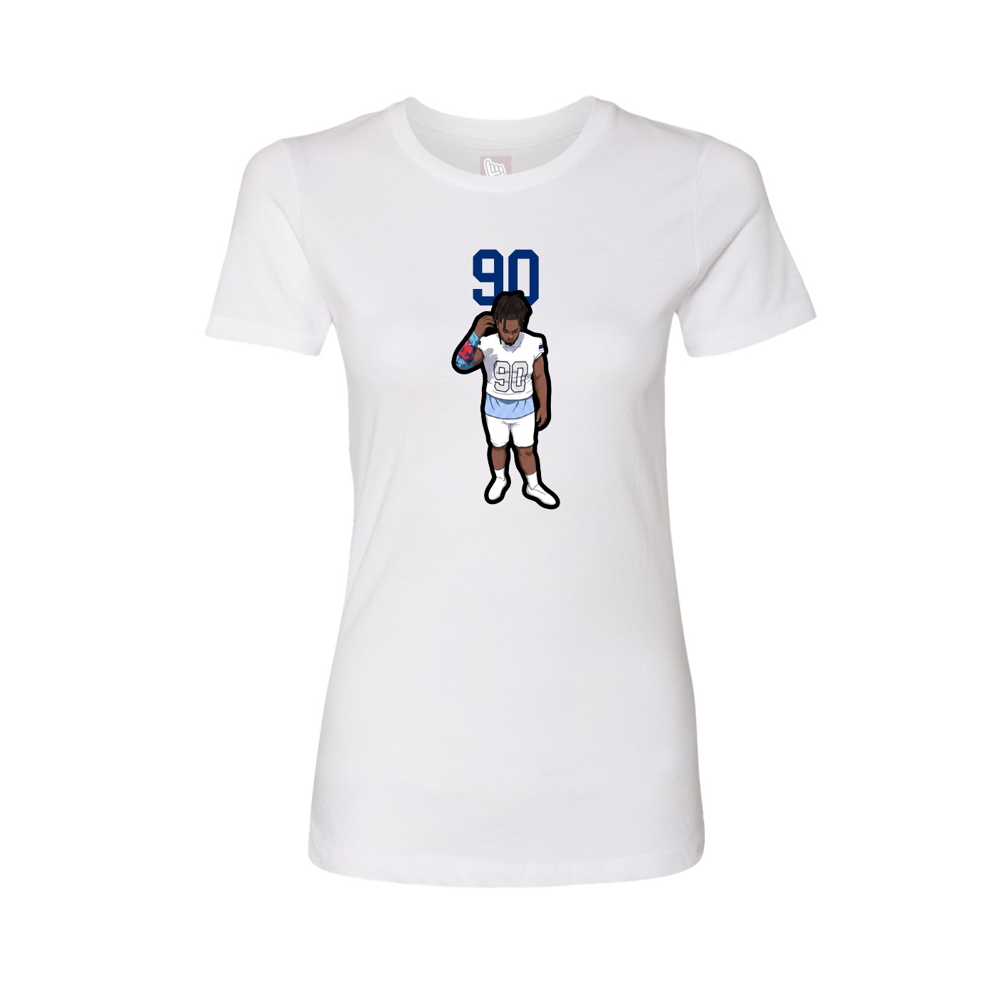Womens Tee — Number Top in White