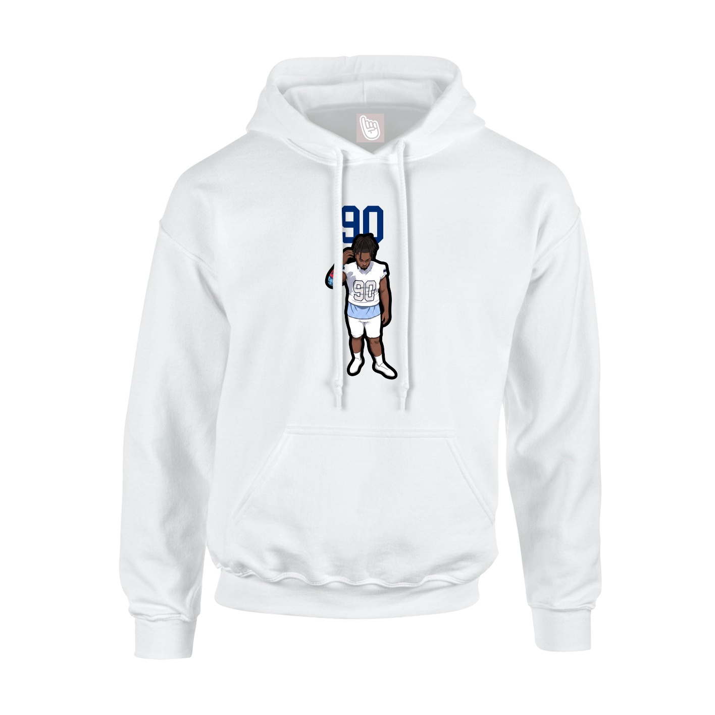 Hoodie — Number Top in White