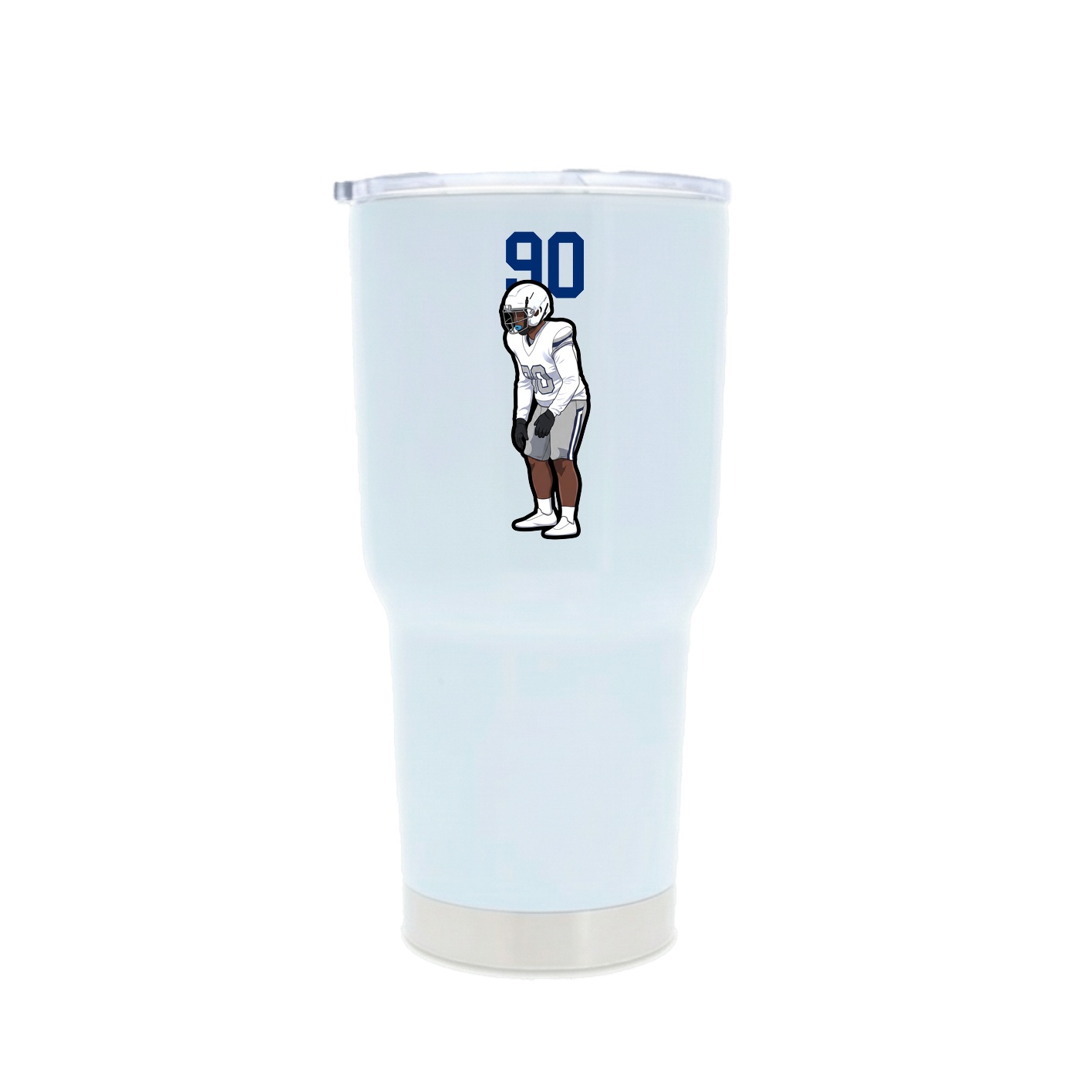 30oz Stainless Steel Tumbler — Number Top in White