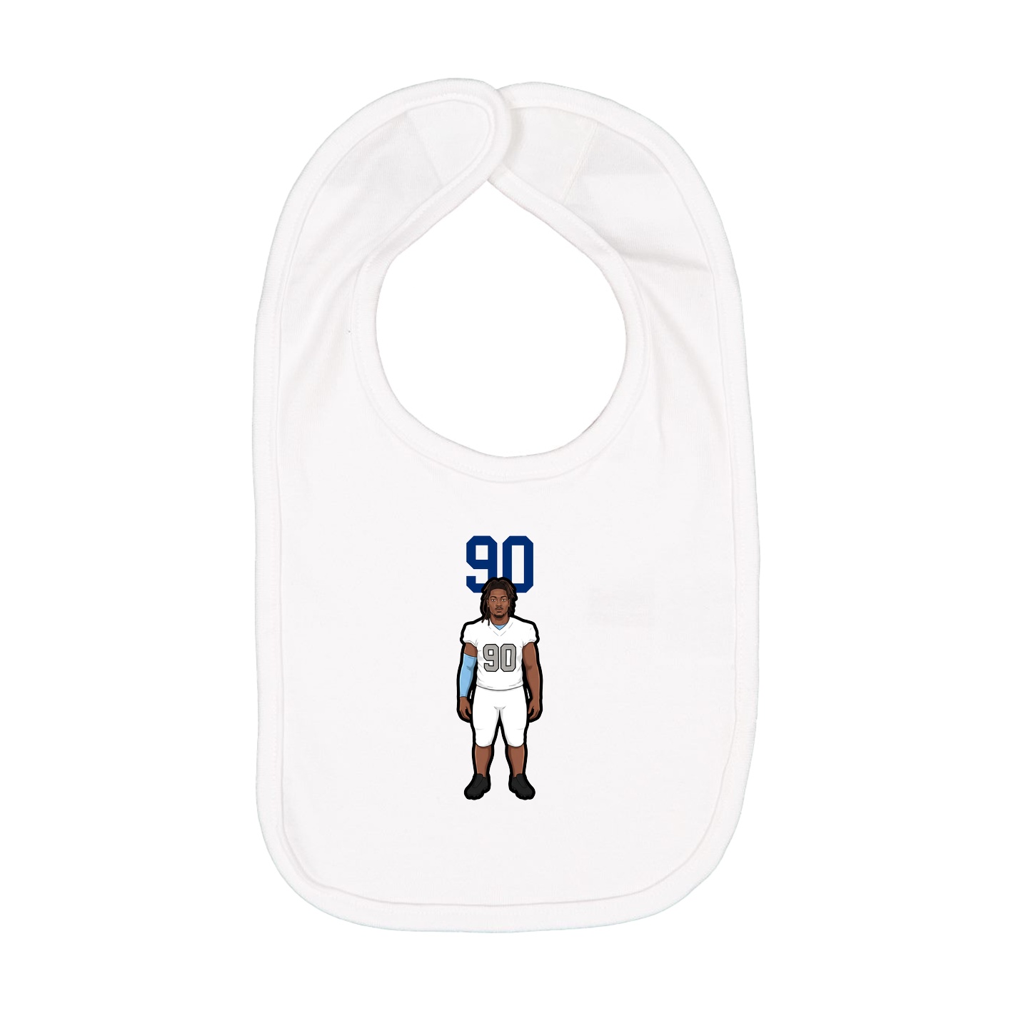 Infant Bib — Number Top in White