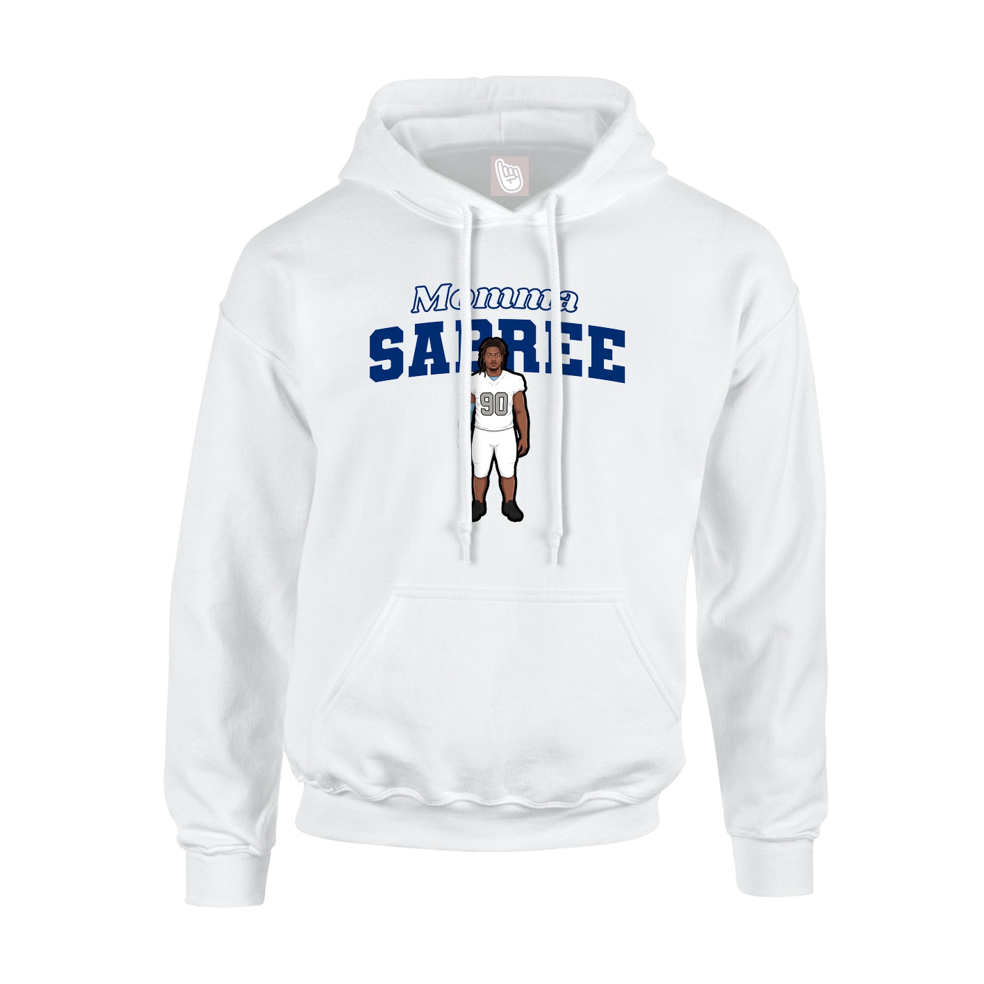 Youth Hoodie — Mothers Day Block in White