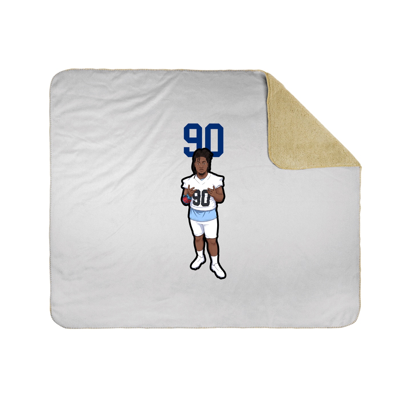 Throw Blanket — Number Top in White