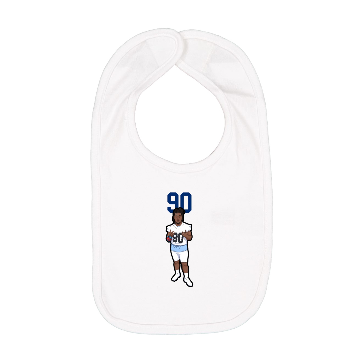 Infant Bib — Number Top in White