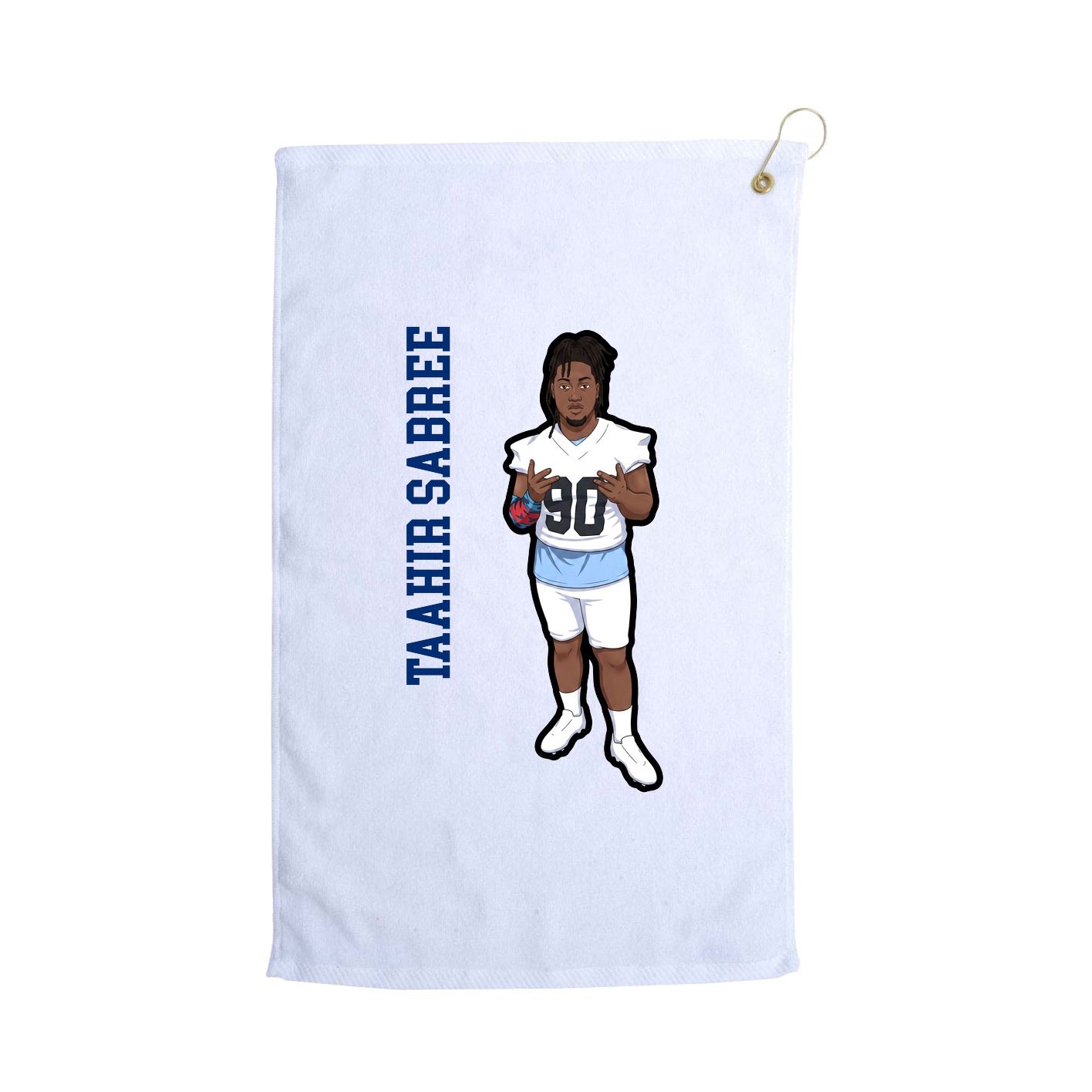 Golf Towel — Name Vertical in White