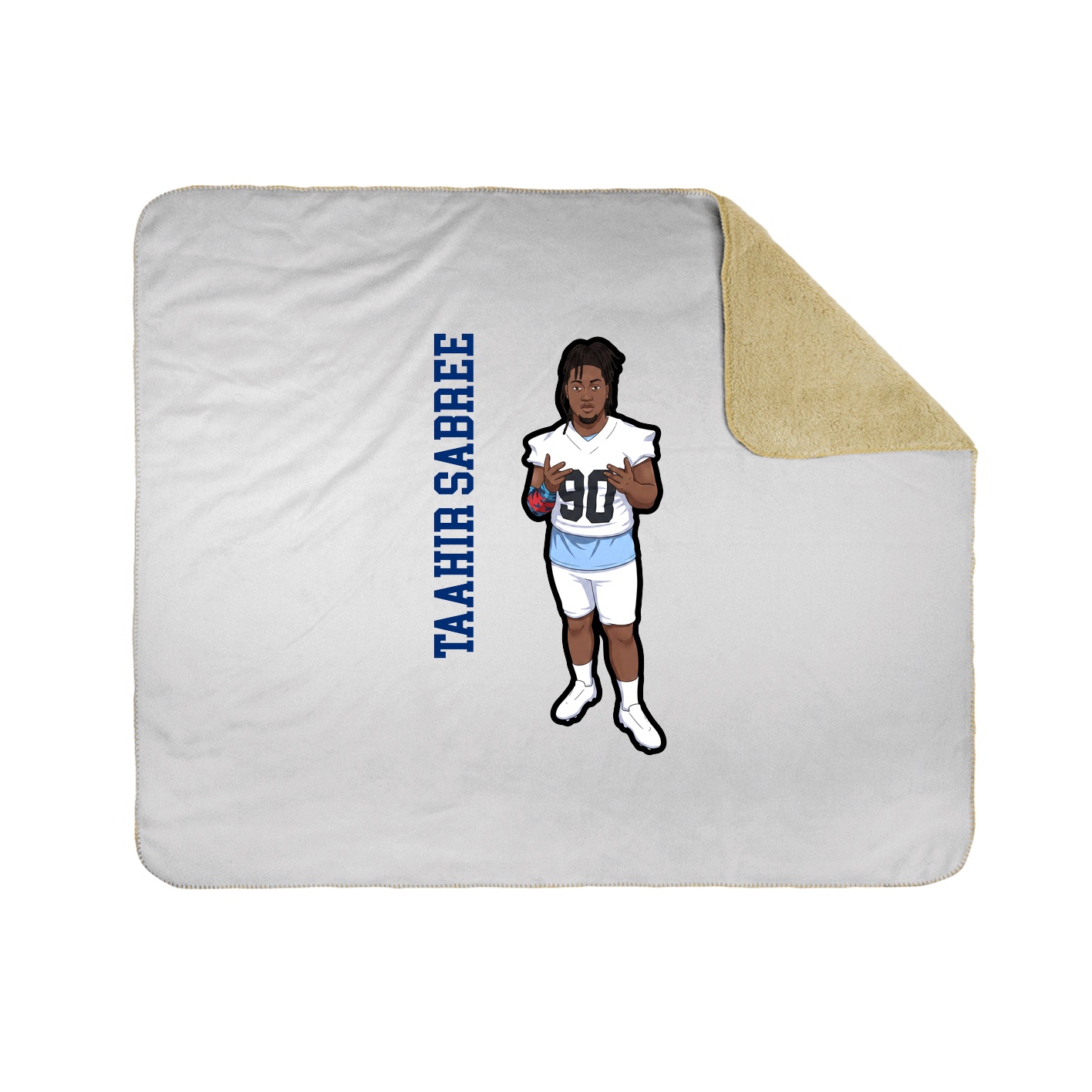 Throw Blanket — Name Vertical in White