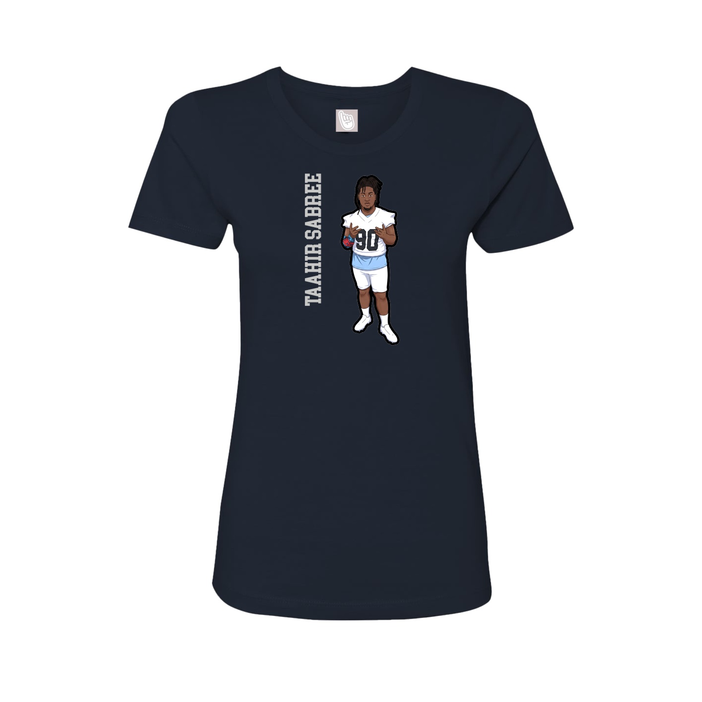 Womens Tee — Name Vertical in Navy