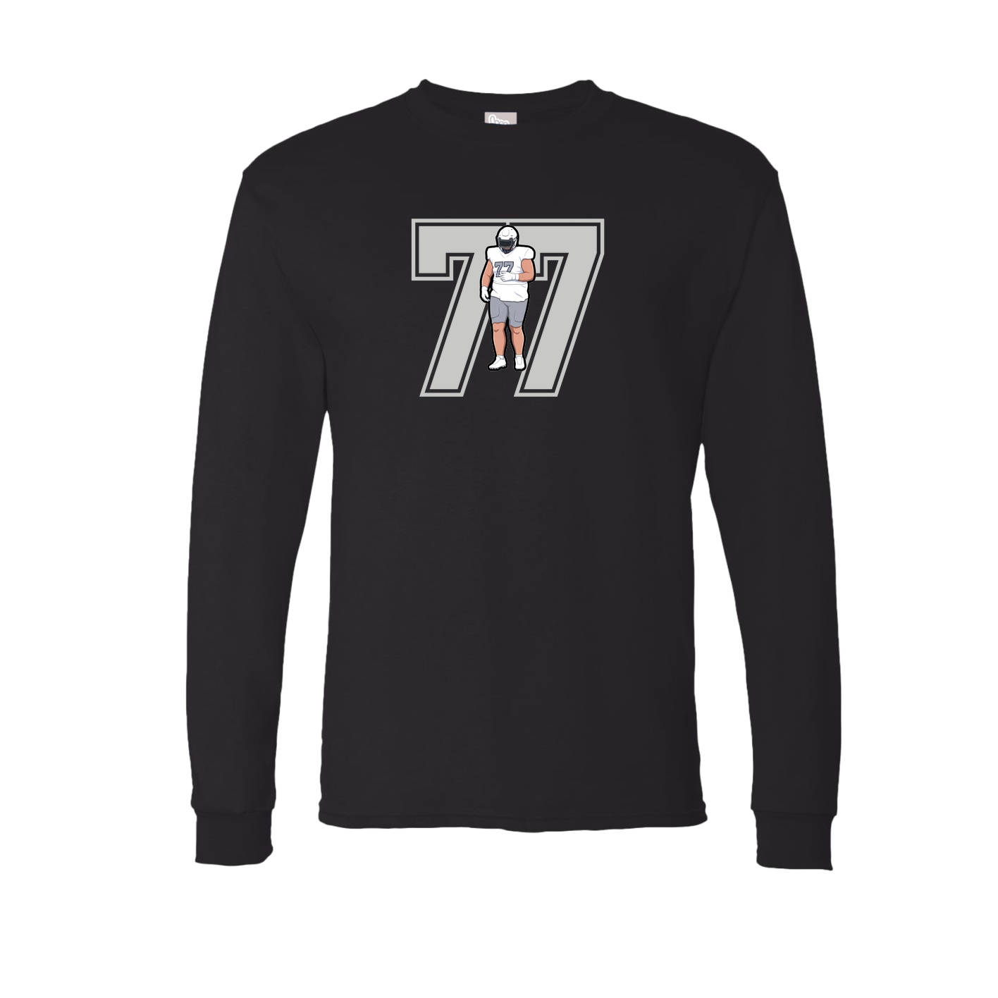 Long Sleeve Tee — Number in Black