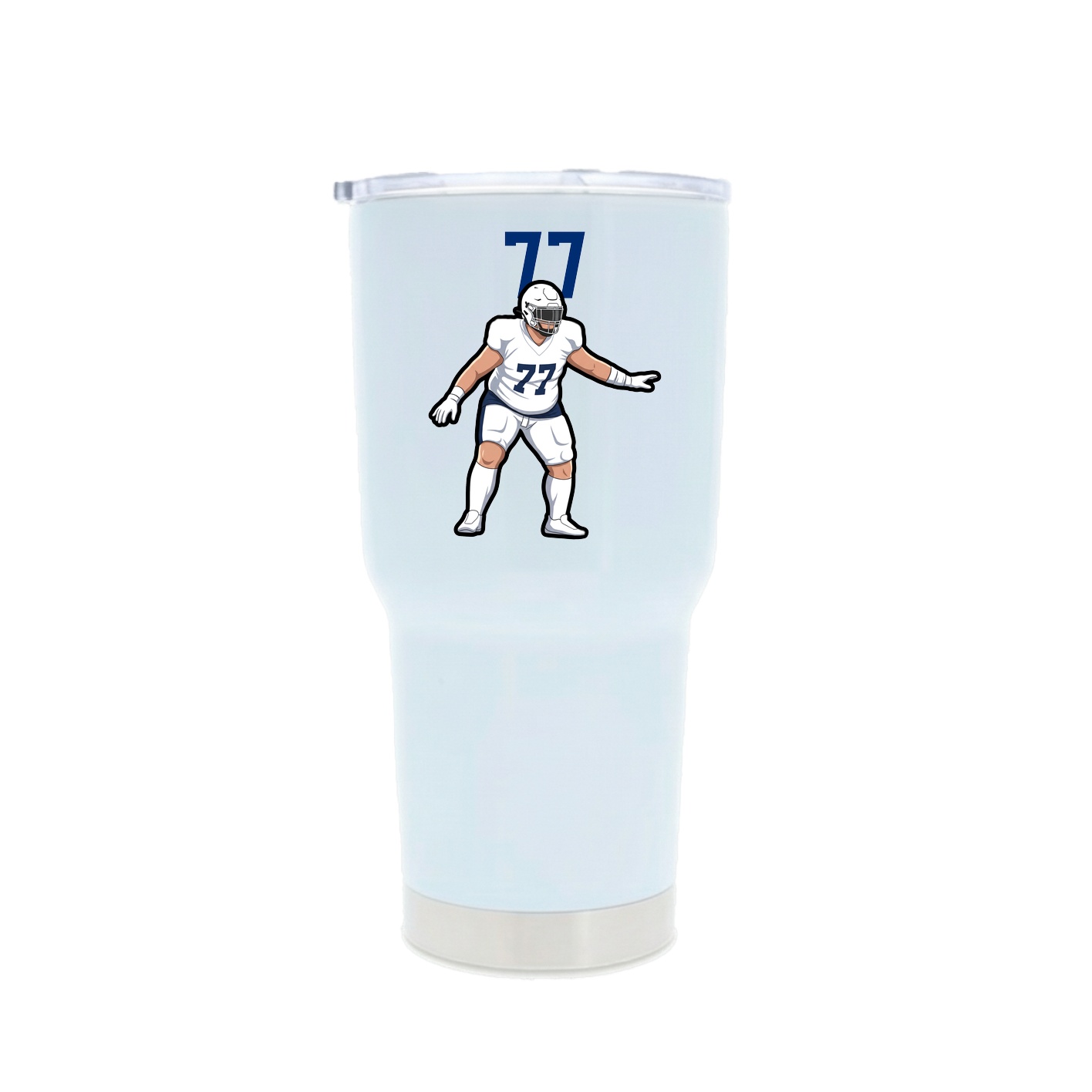 30oz Stainless Steel Tumbler — Number Top in White