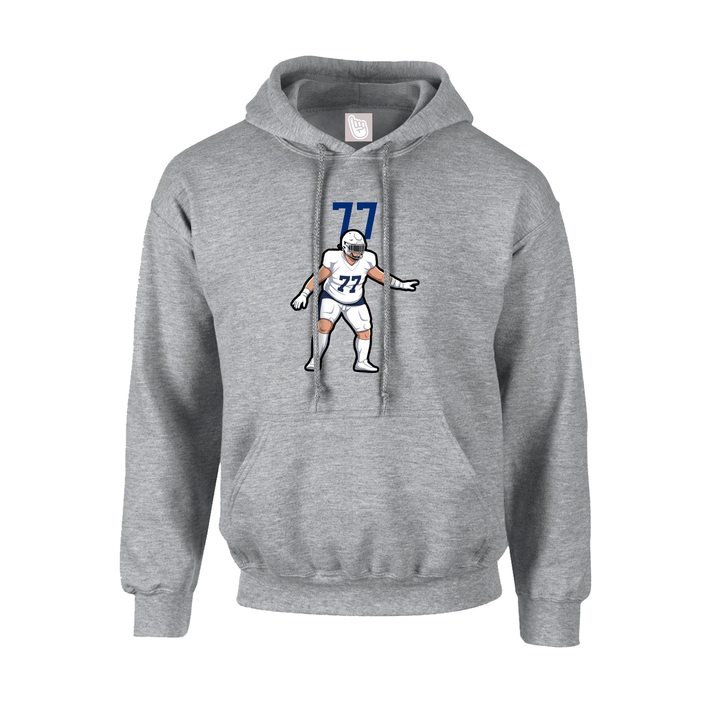 Hoodie — Number Top in Grey