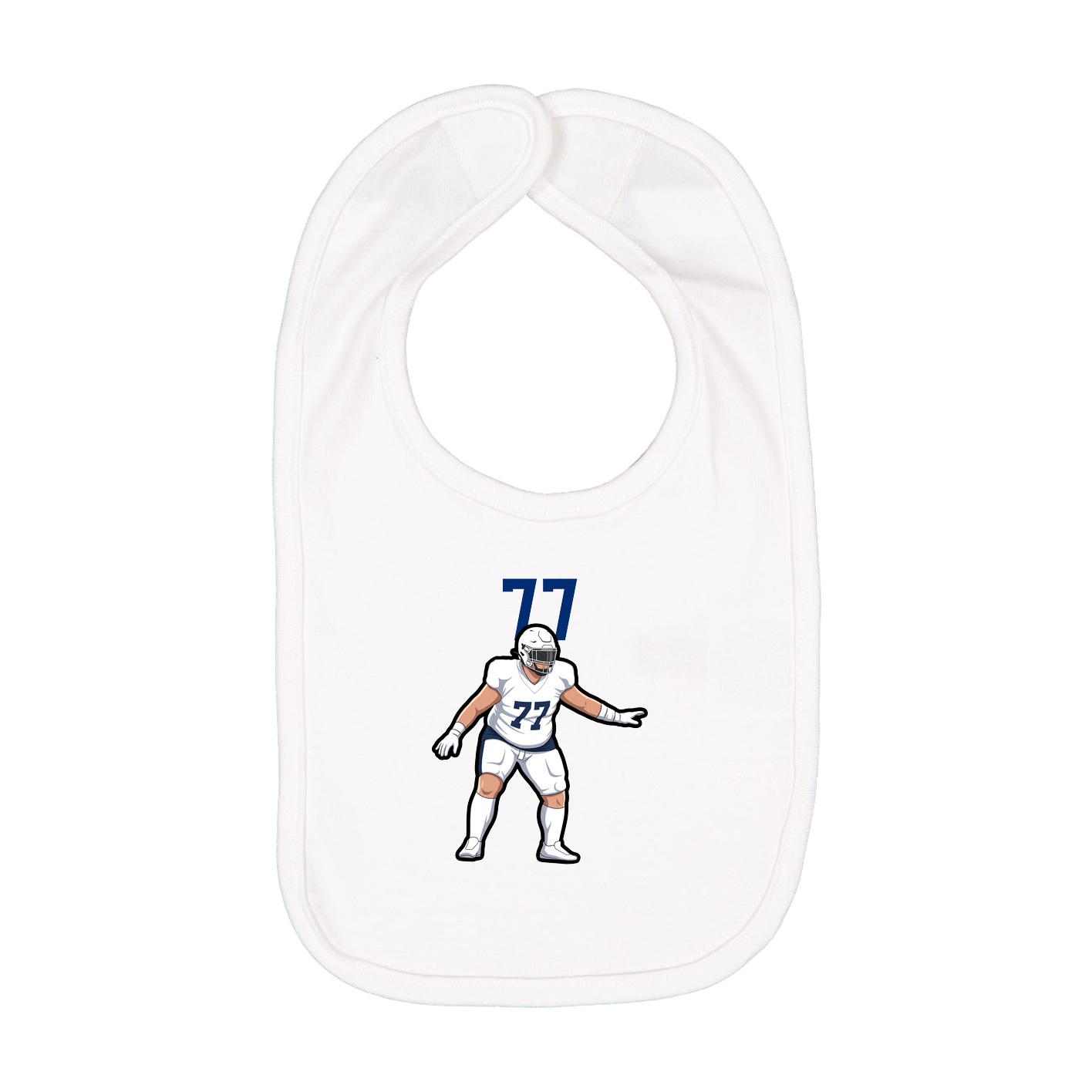 Infant Bib — Number Top in White