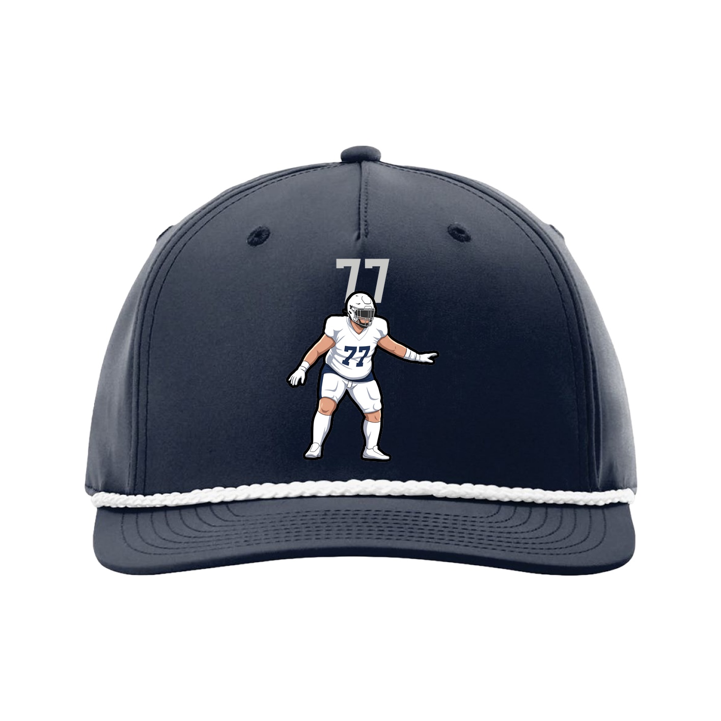 Five-Panel Classic Rope Cap — Number Top in Navy