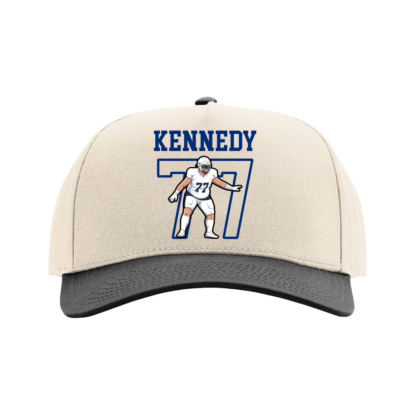 Full Fabric Five-Panel Champ Cap — Shirsey in Cream/Black