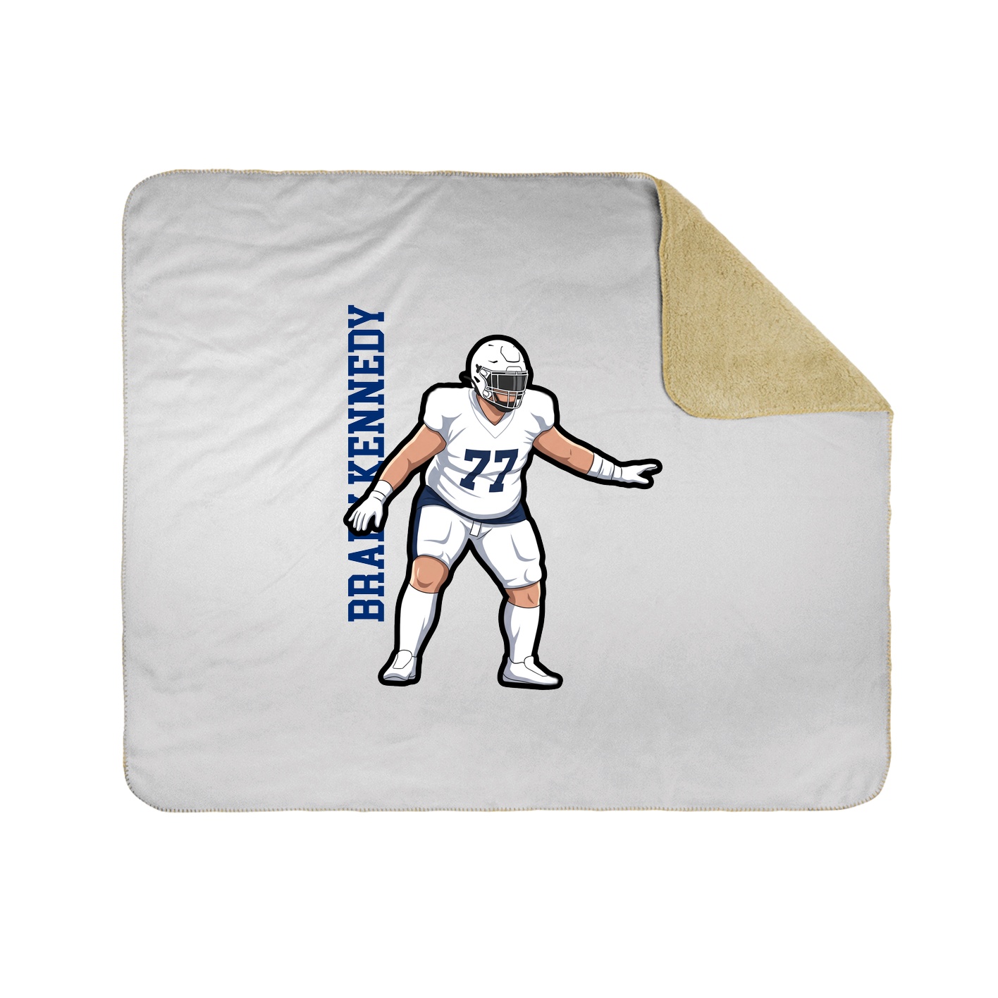 Throw Blanket — Name Vertical in White