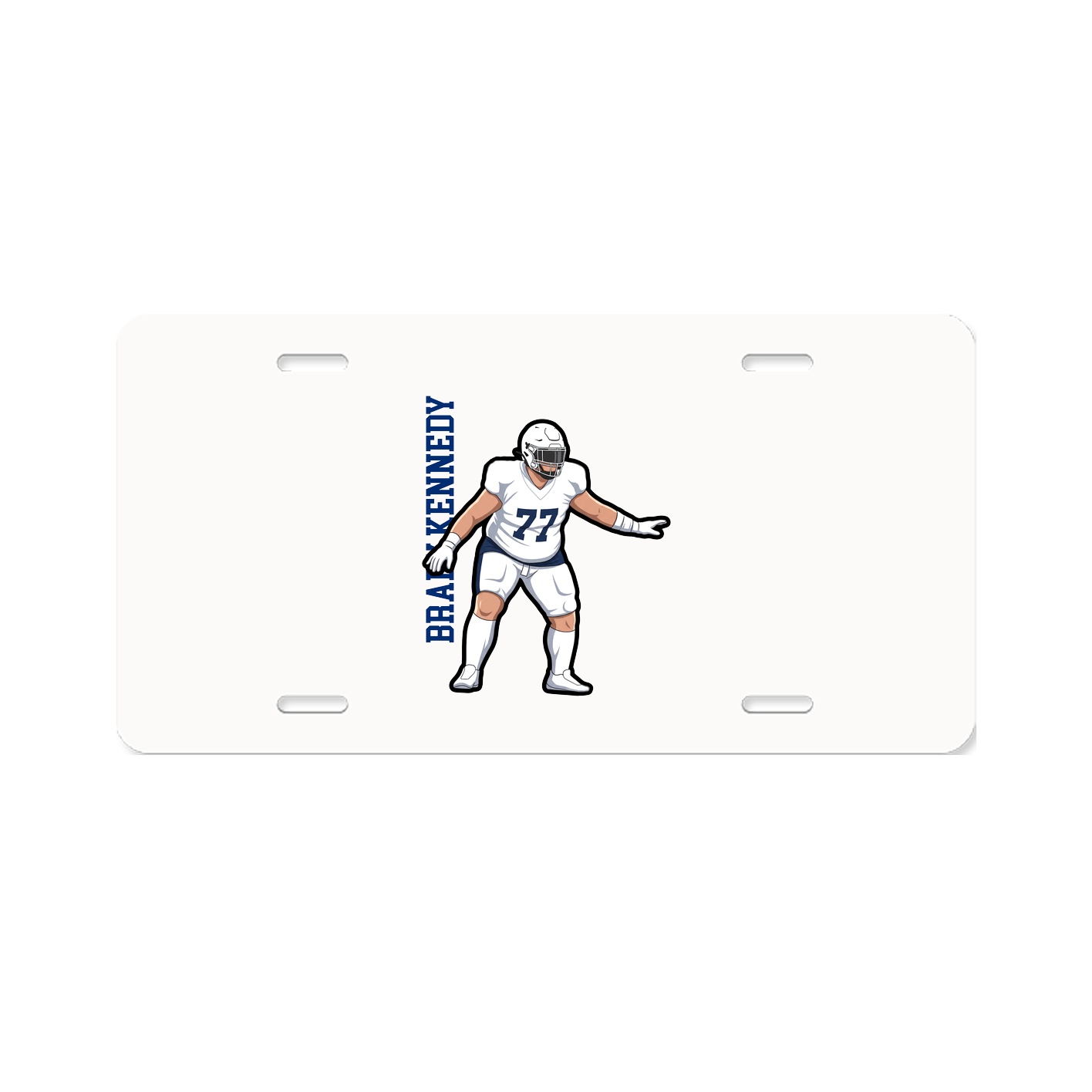License Plate — Name Vertical in Classic