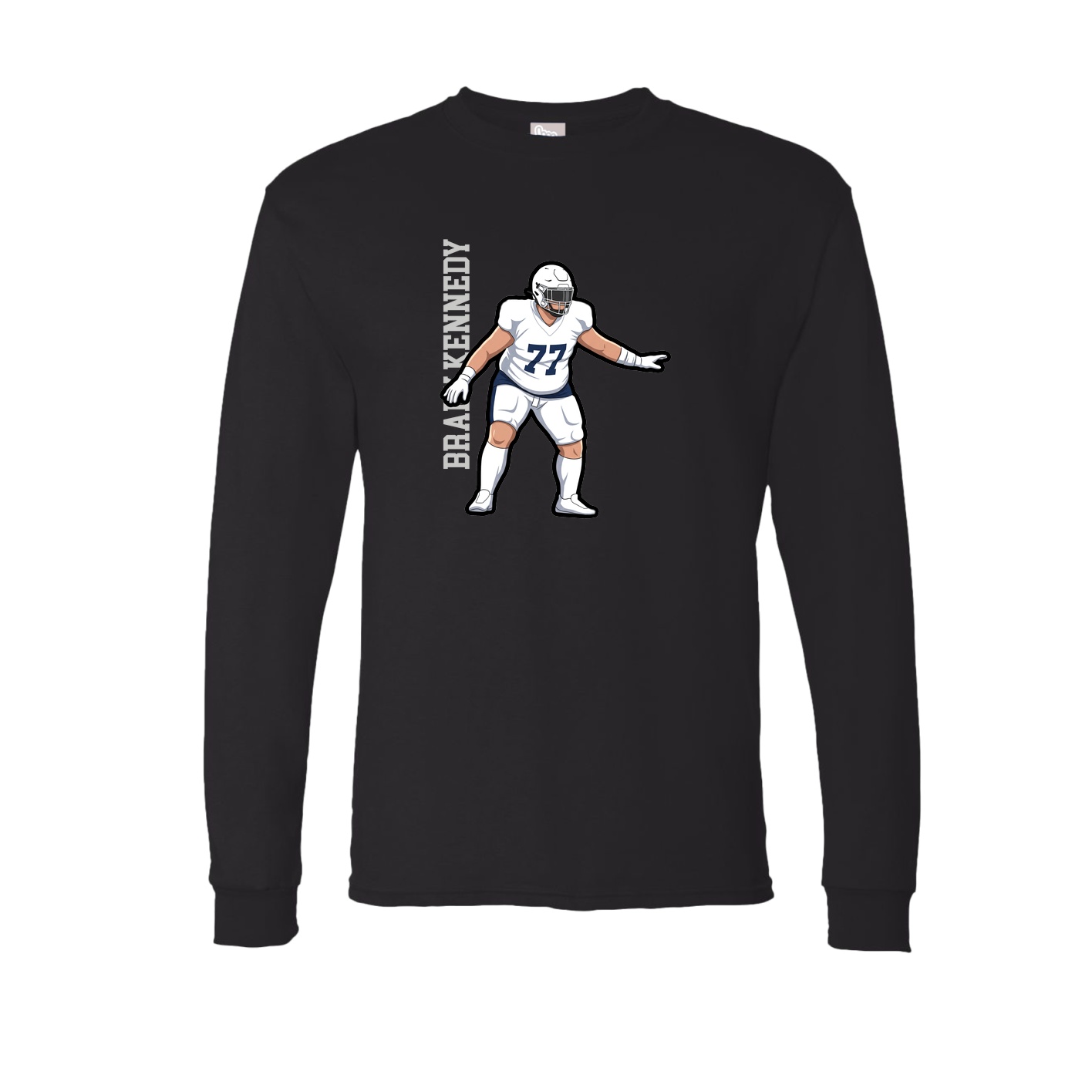 Long Sleeve Tee — Name Vertical in Black