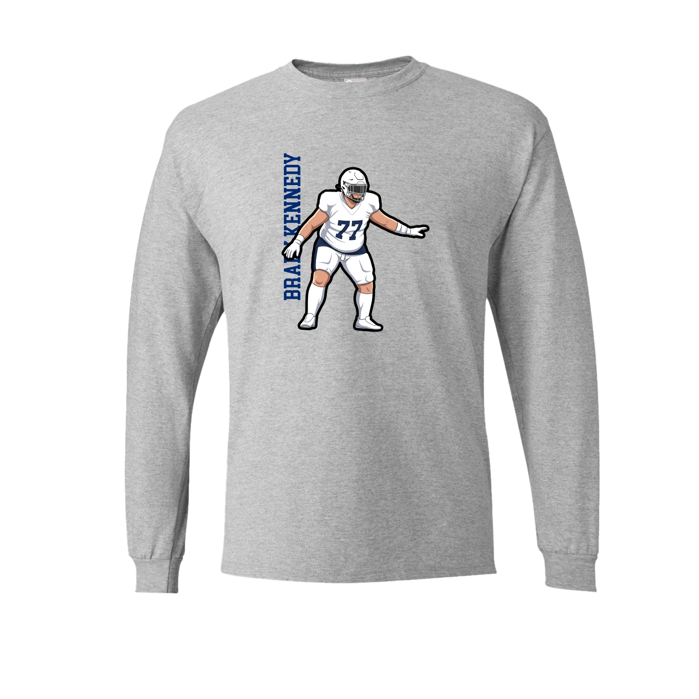 Long Sleeve Tee — Name Vertical in Grey