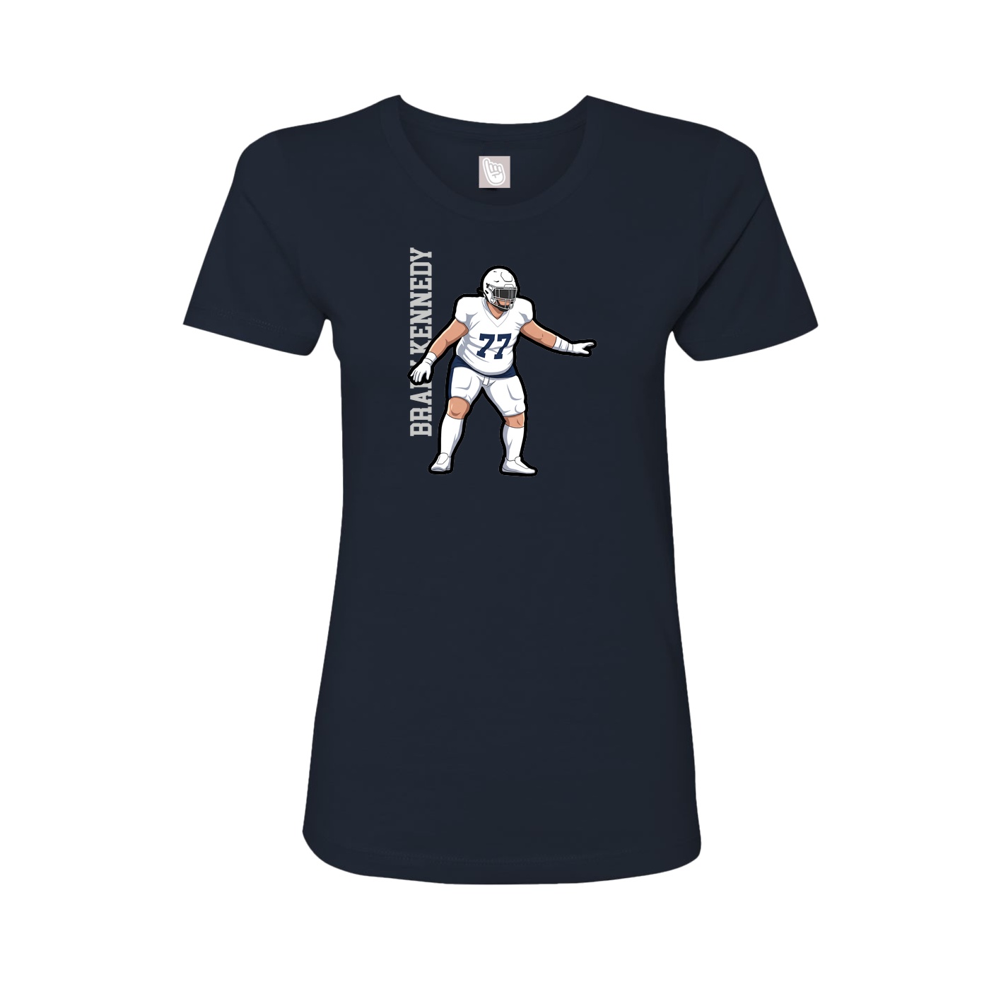 Womens Tee — Name Vertical in Navy