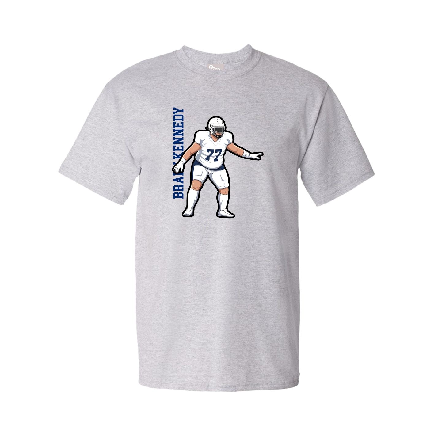 Youth Tee — Name Vertical in Grey