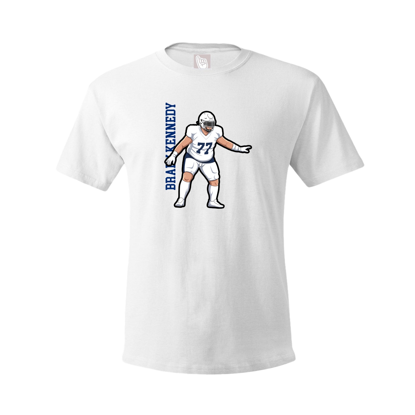 Youth Tee — Name Vertical in White