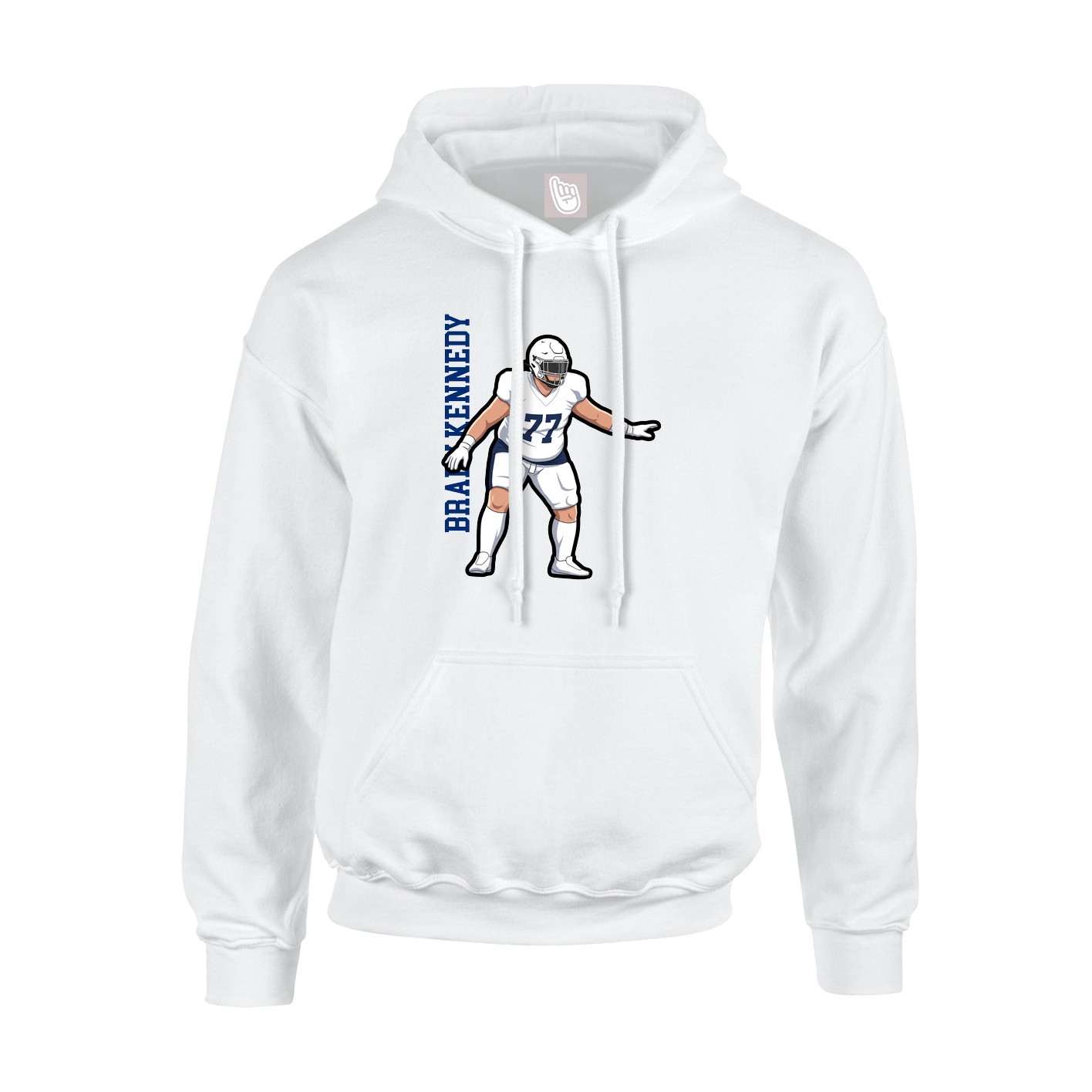 Youth Hoodie — Name Vertical in White