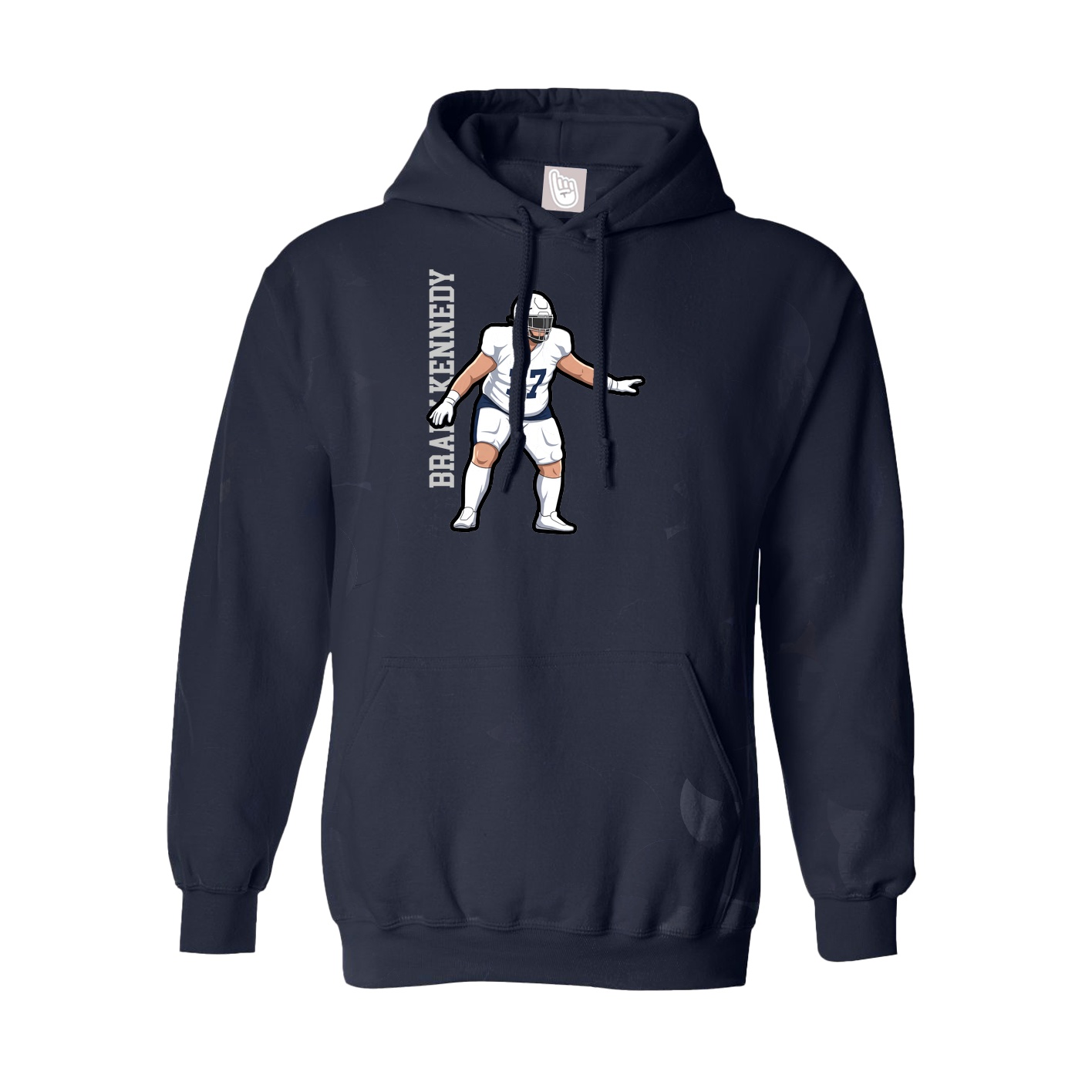 Youth Hoodie — Name Vertical in Navy