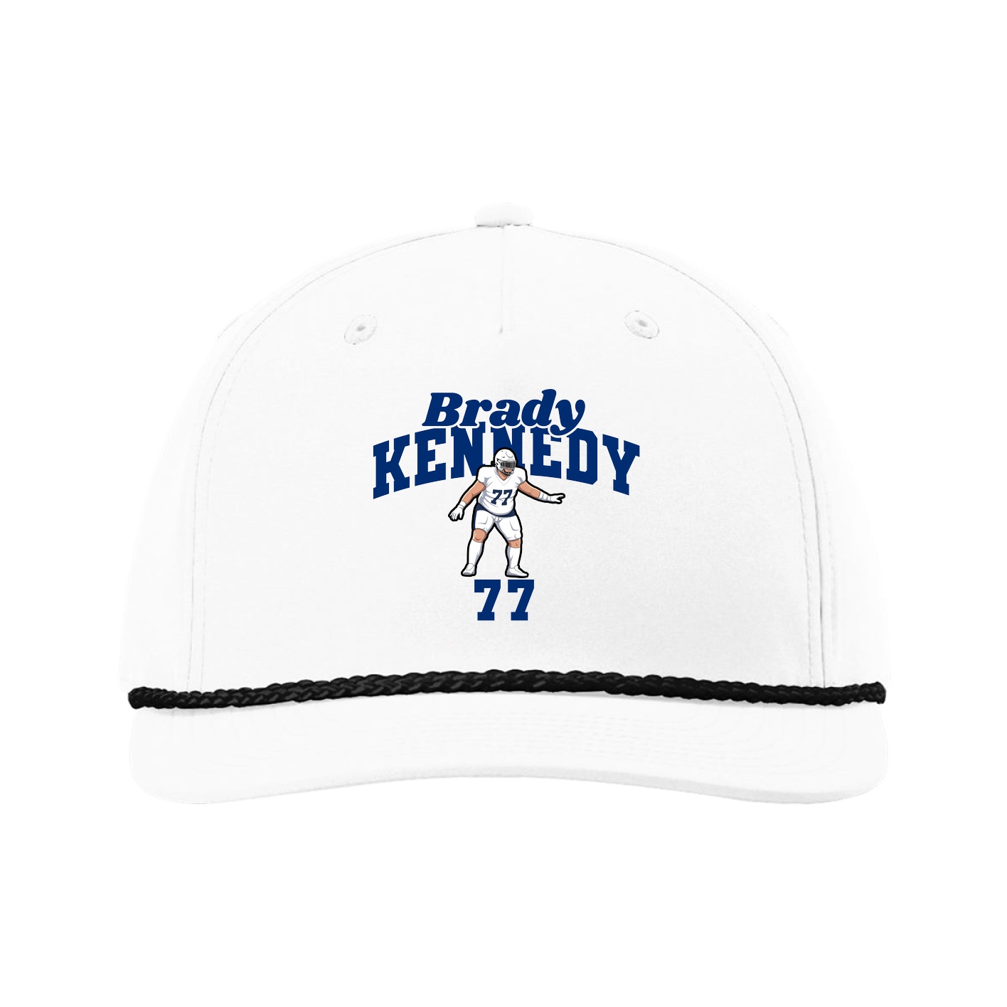Five-Panel Classic Rope Cap — Signature Arch in White